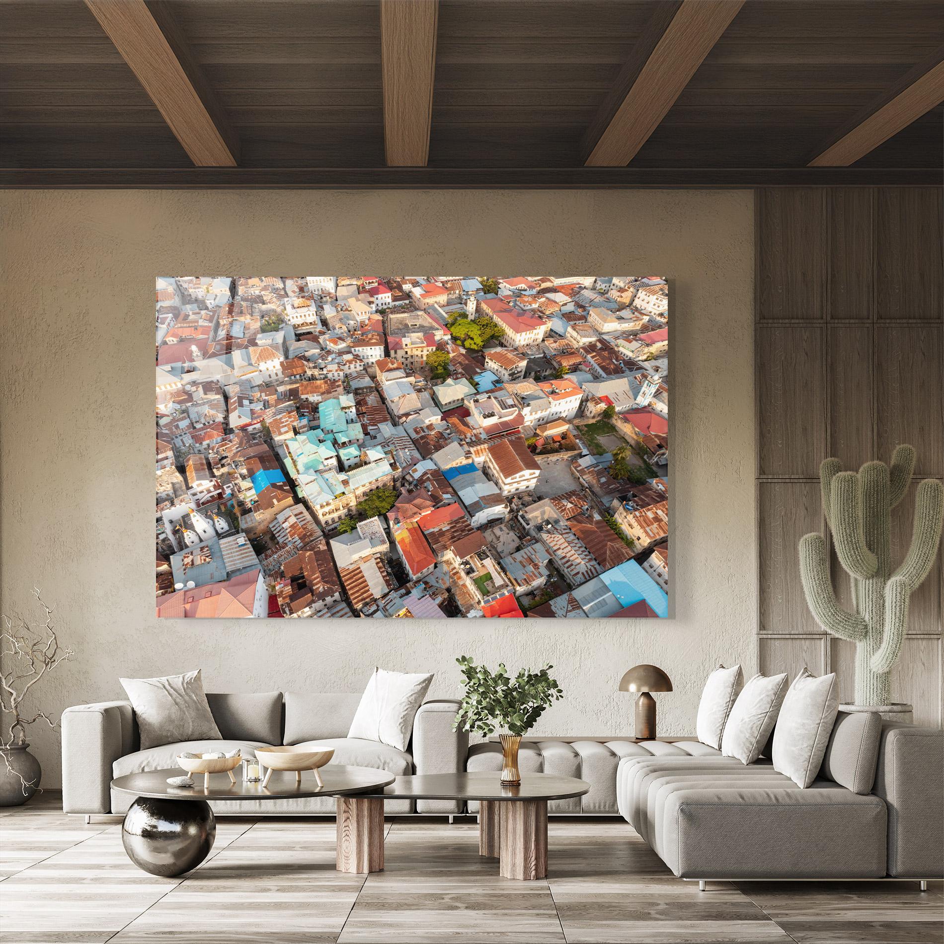 Стъклена картина Island Tanzania Buildings mockup 8