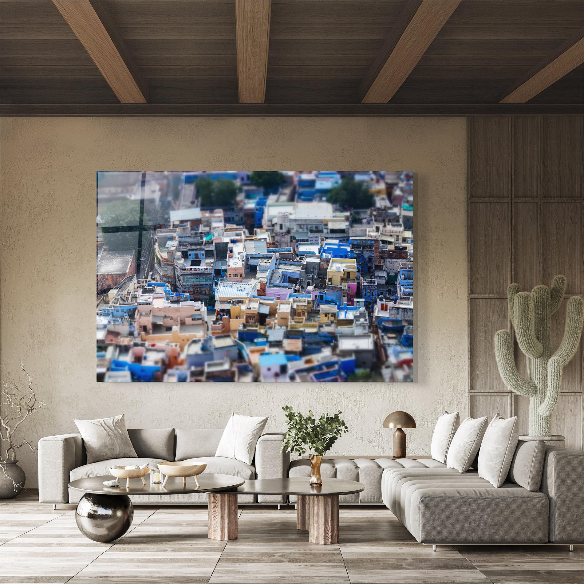 Стъклена картина Jodhpur Blue City mockup 8