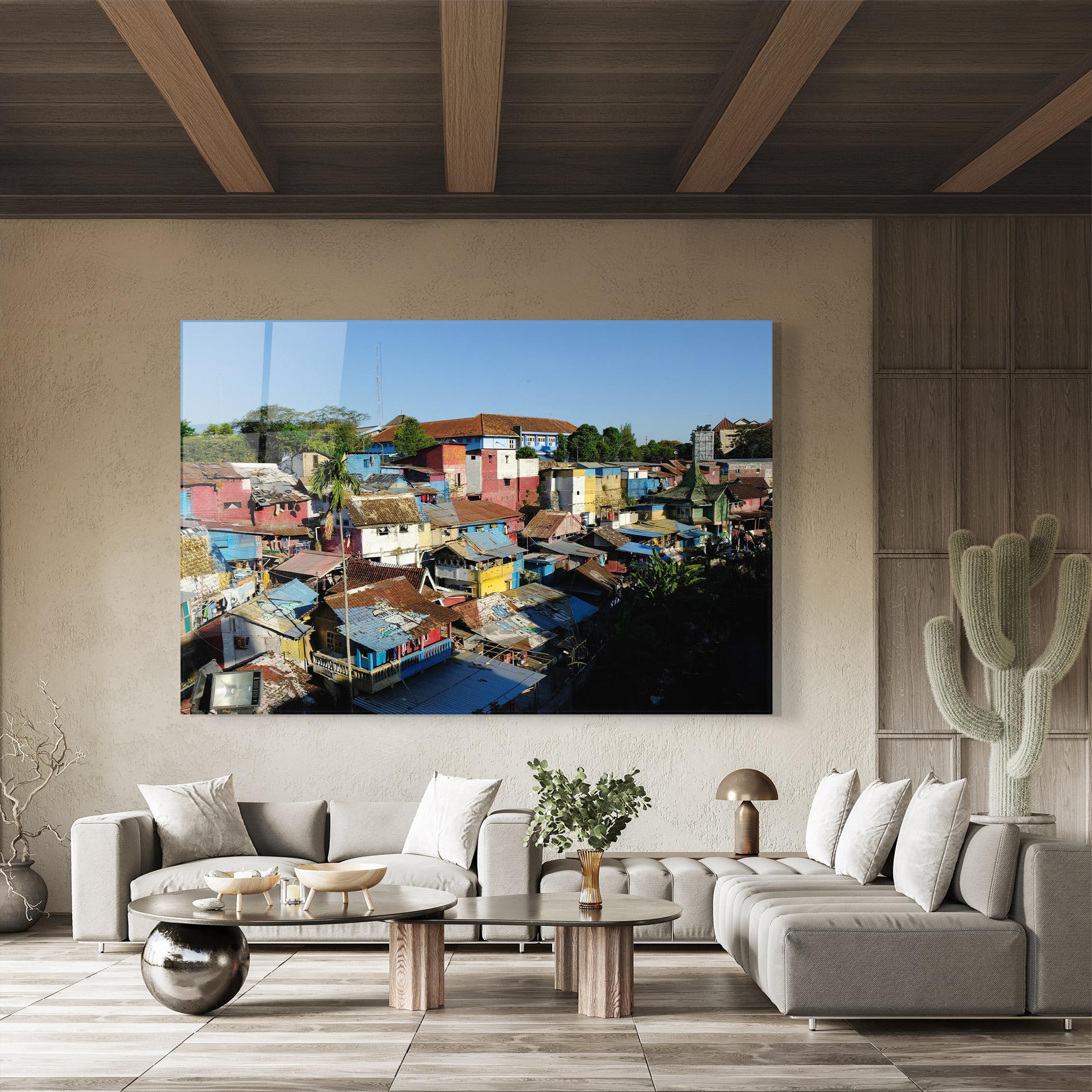 Стъклена картина Slum Building mockup 8