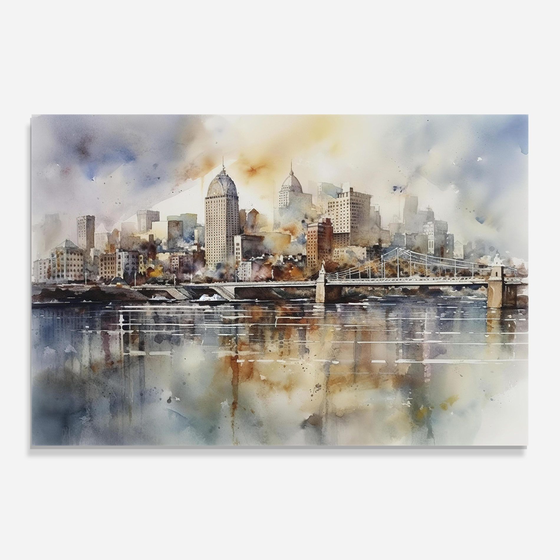 Watercolor Skyline mockup 0