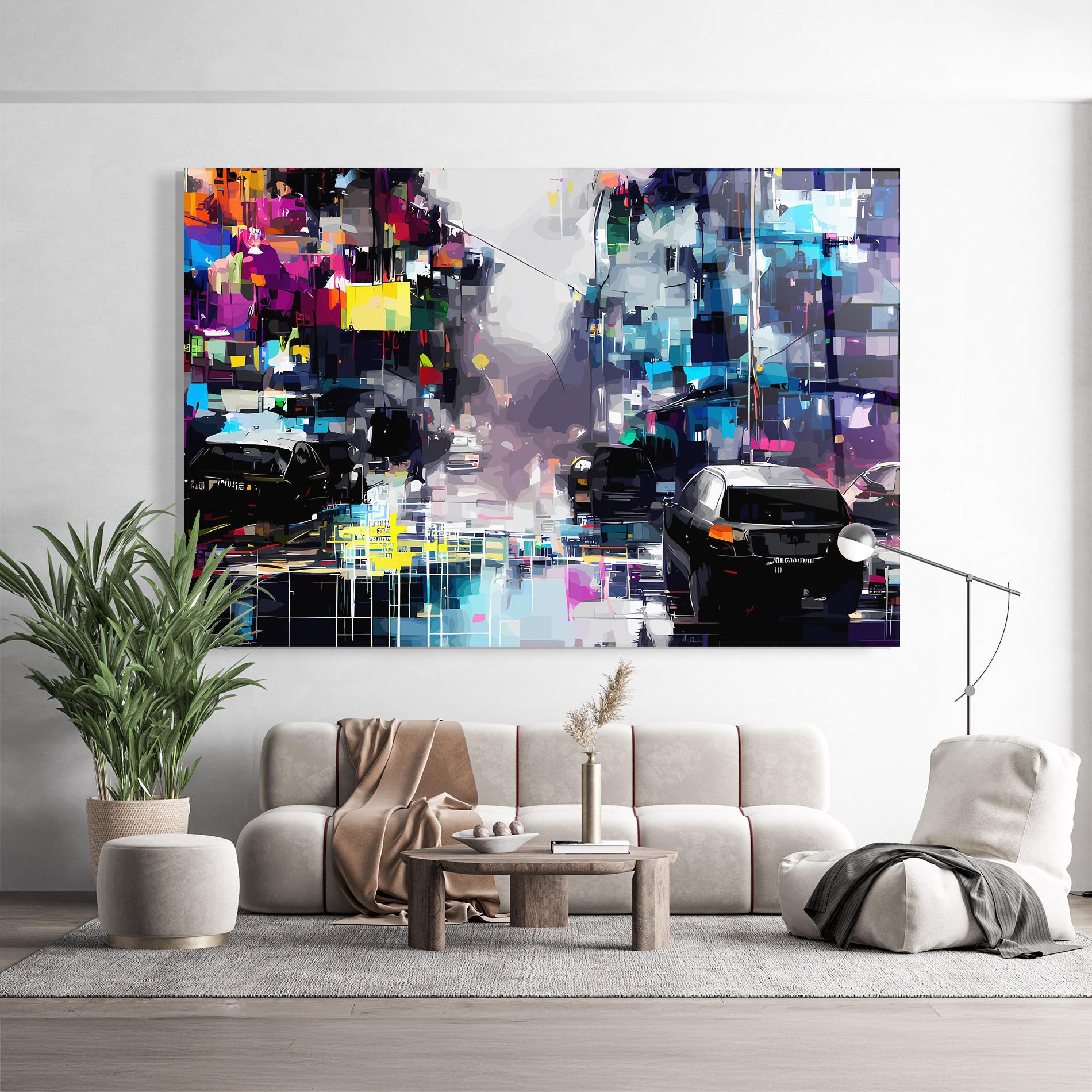 Стъклена картина Grunge City Street mockup 9