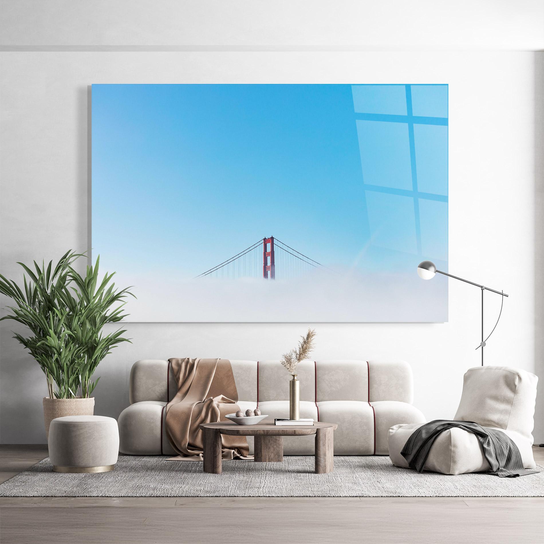 Стъклена картина High Cloud Bridge mockup 9