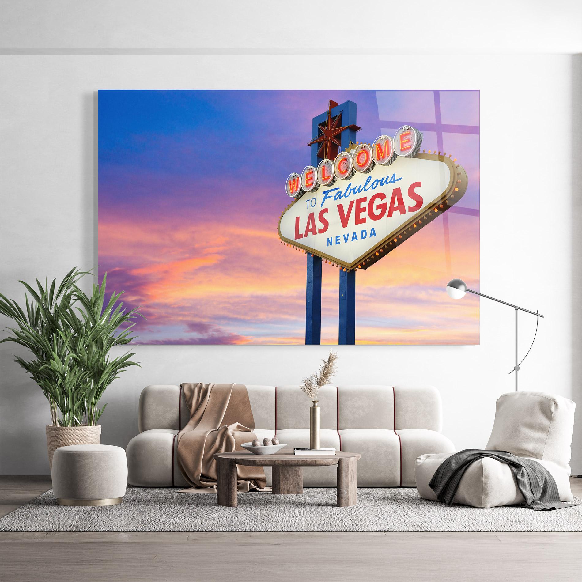 Стъклена картина Las Vegas Sign mockup 9