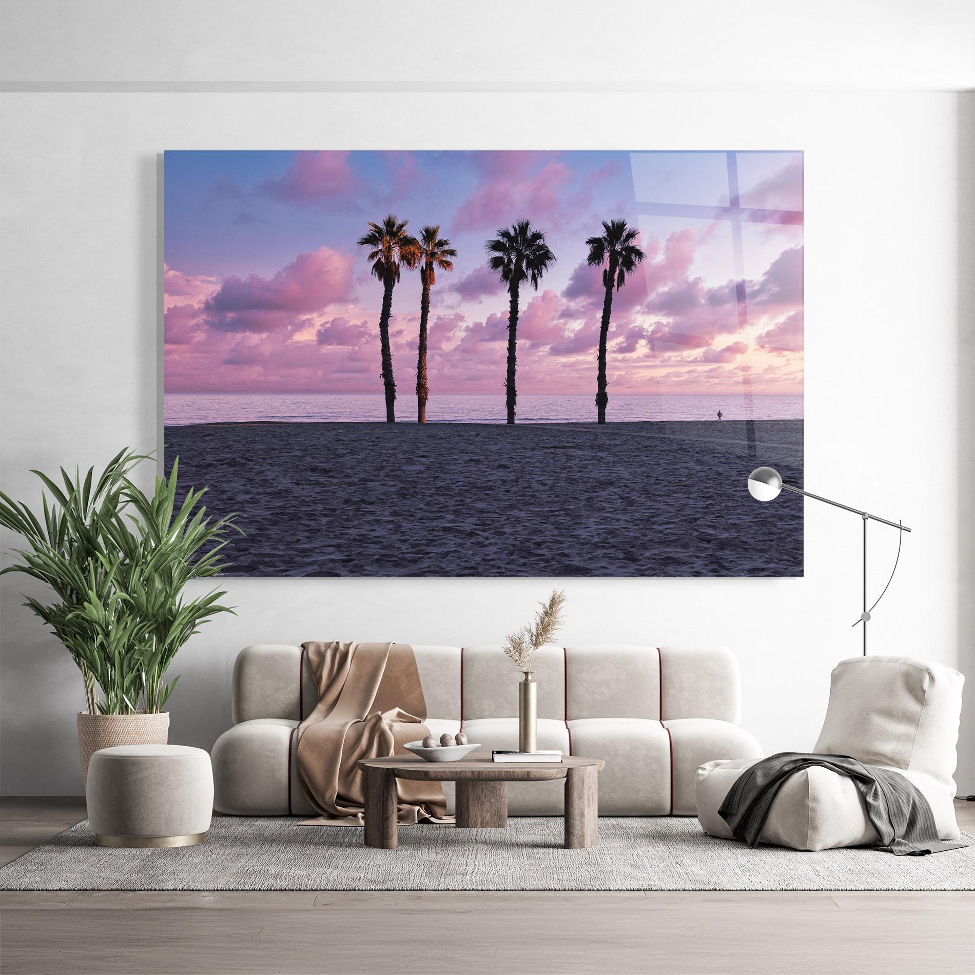 Стъклена картина Palm Trees Beach mockup 9