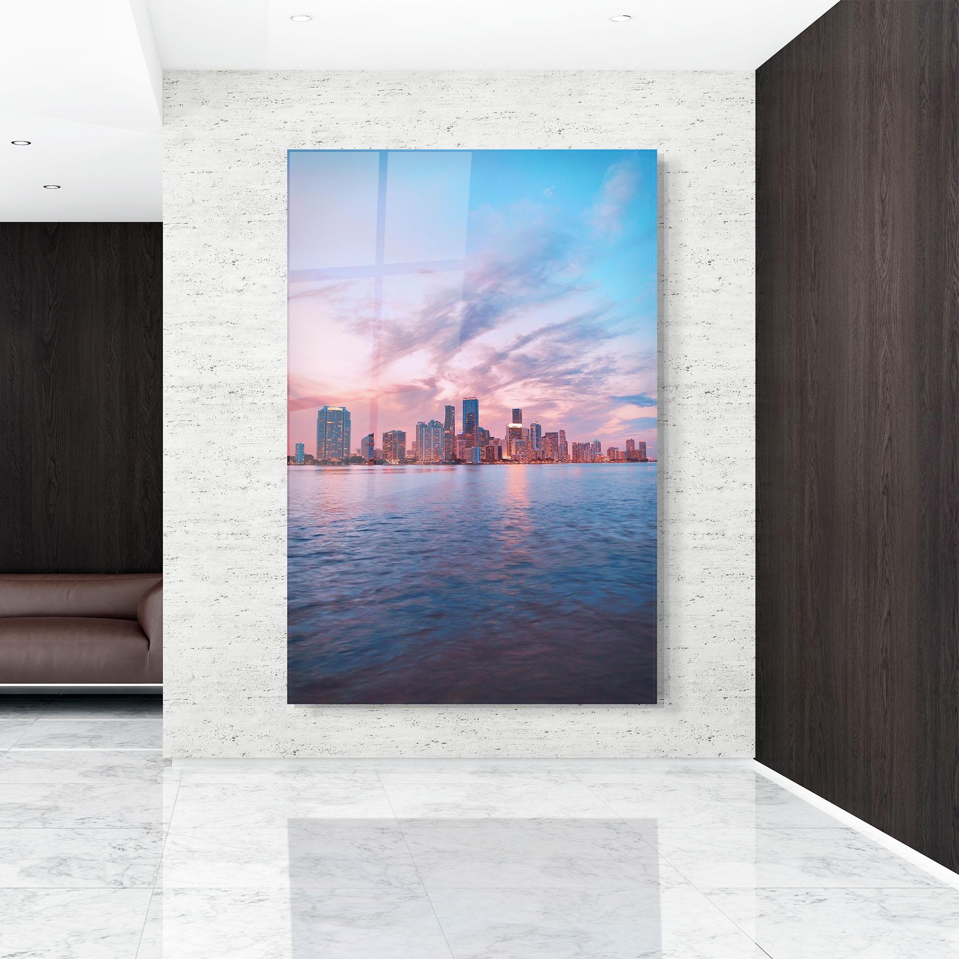 Стъклена картина Over The Lake mockup 9