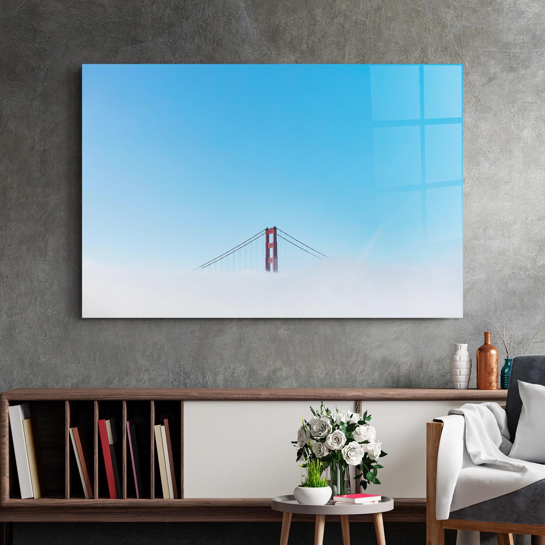 Стъклена картина High Cloud Bridge mockup 2