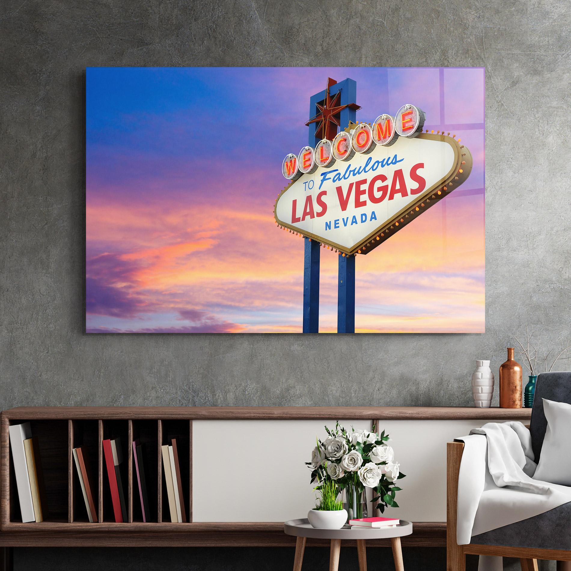 Стъклена картина Las Vegas Sign mockup 2