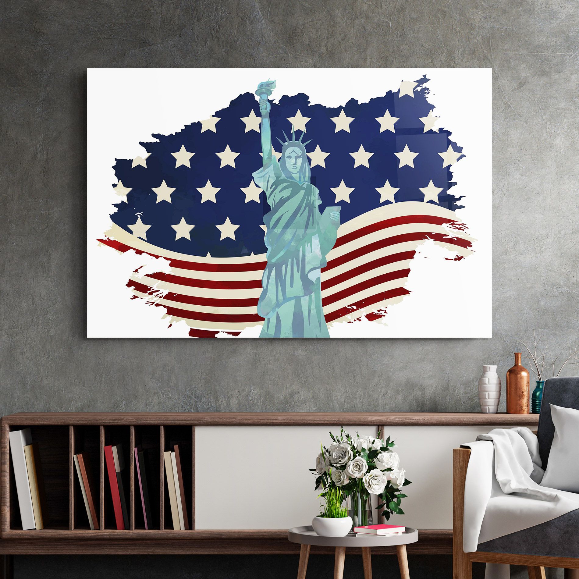 Usa Flag Statue mockup 2