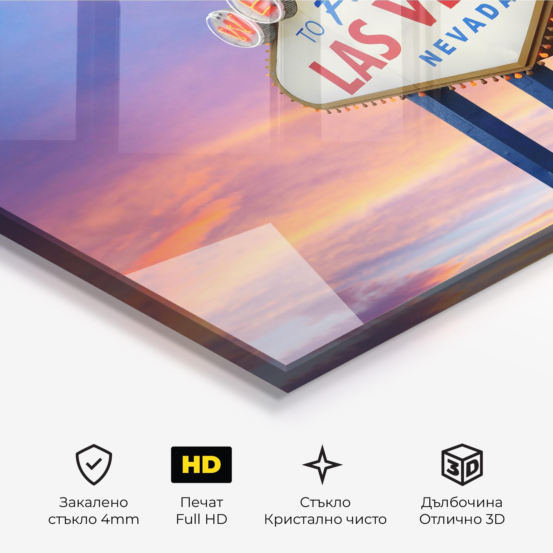 Стъклена картина Las Vegas Sign mockup 3