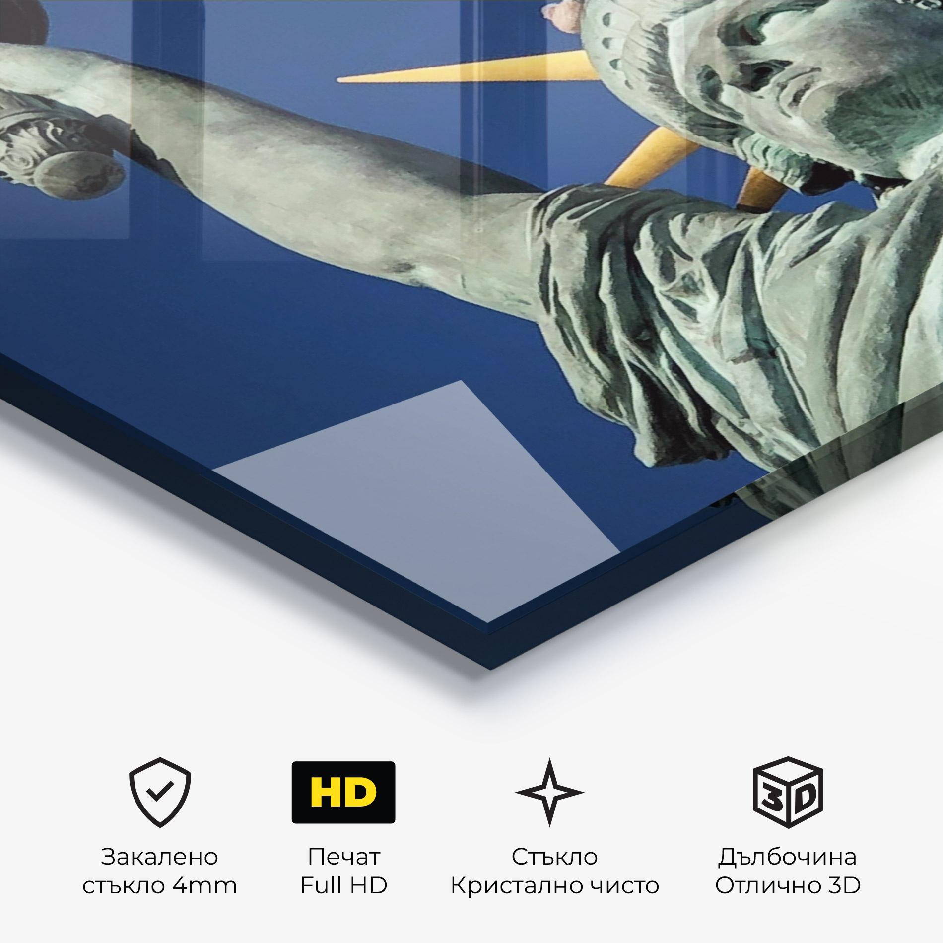 Стъклена картина Statue Of Liberty mockup 3