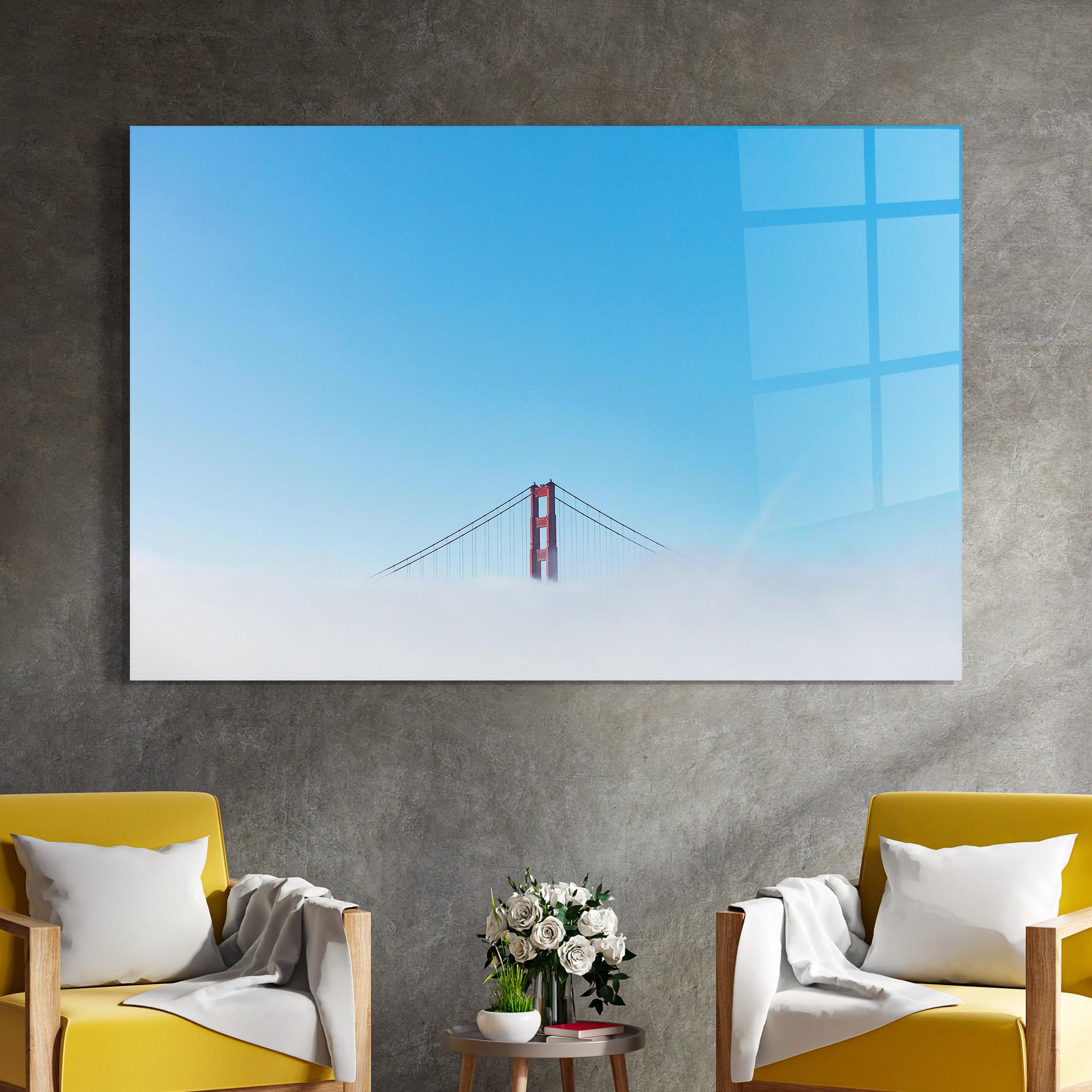 Стъклена картина High Cloud Bridge mockup 4