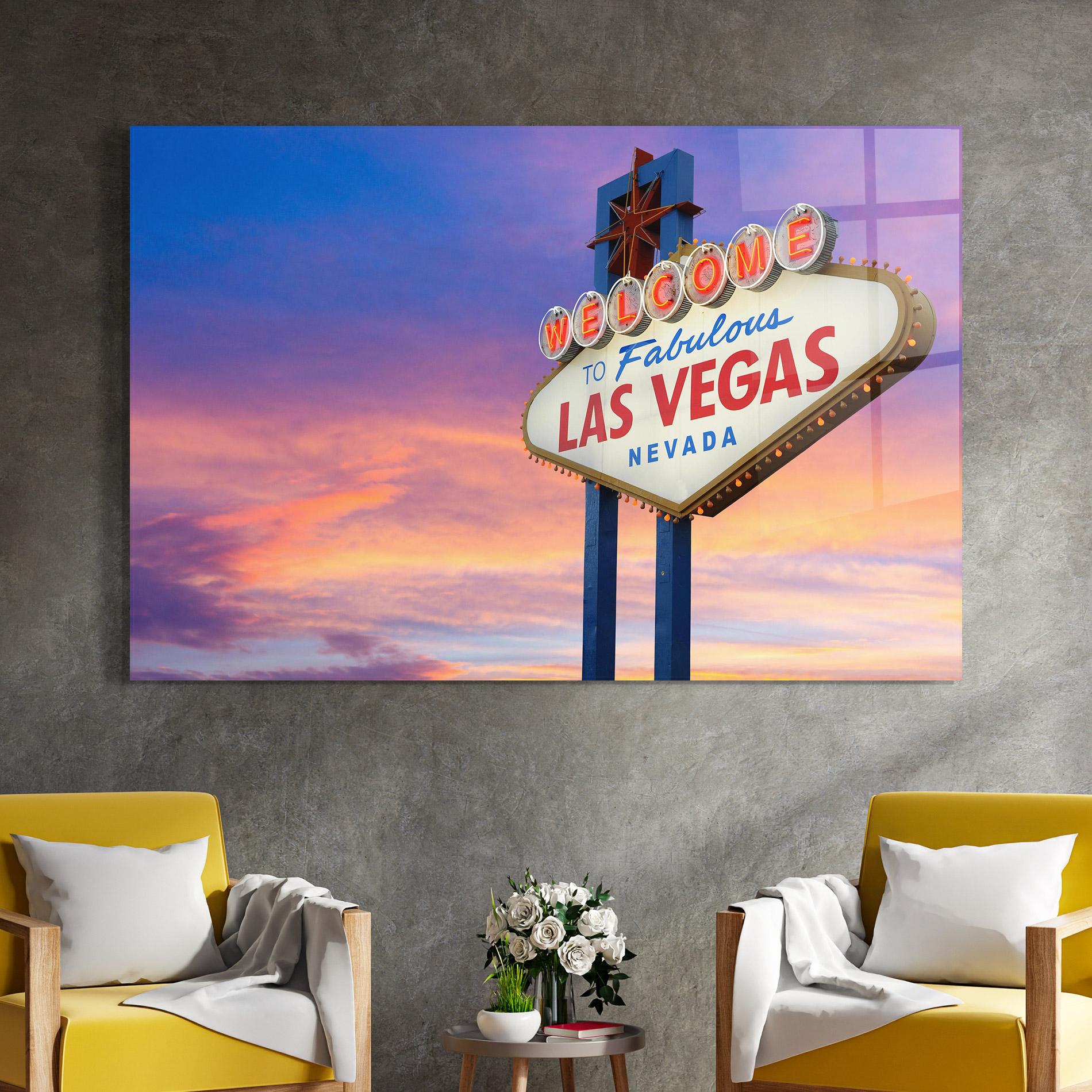 Стъклена картина Las Vegas Sign mockup 4