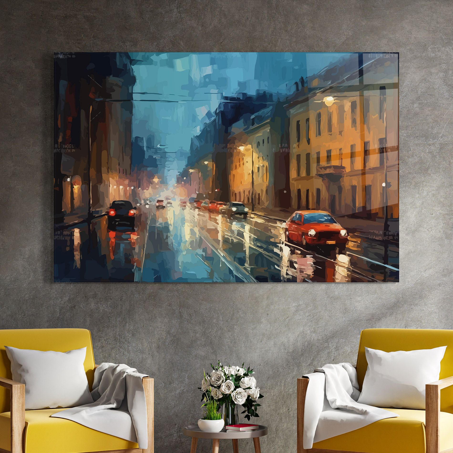 Red Car City Night mockup 4