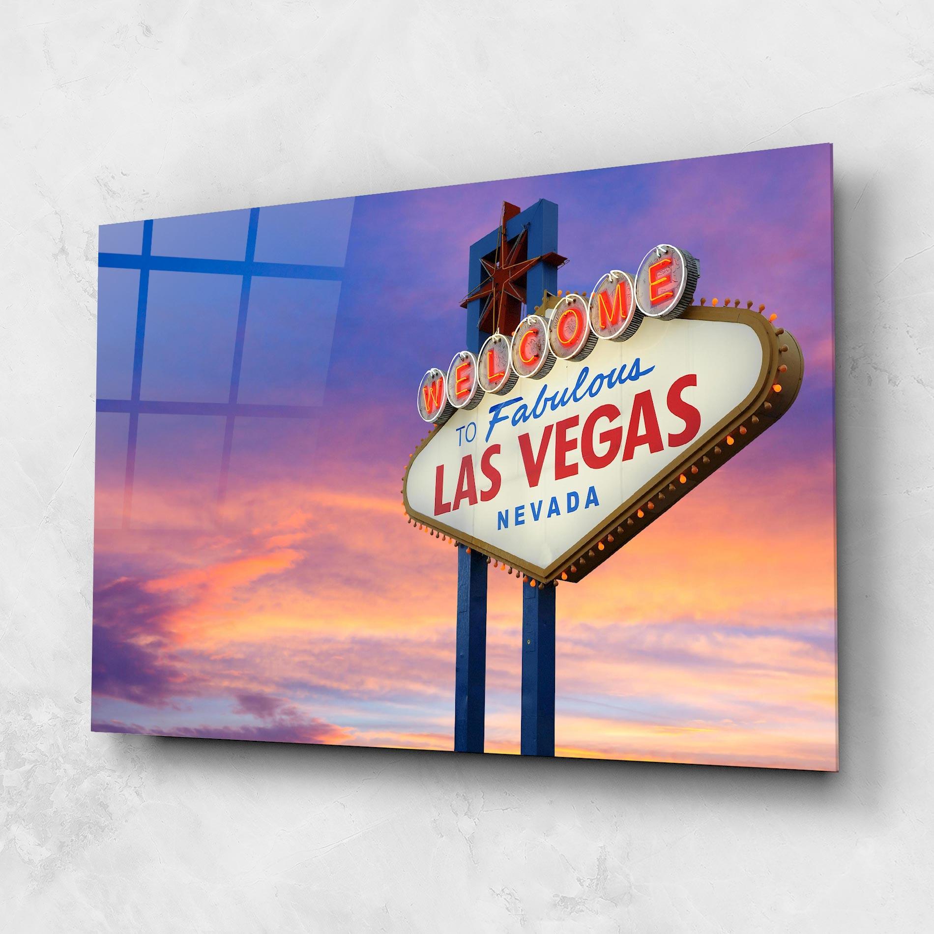 Стъклена картина Las Vegas Sign mockup 1