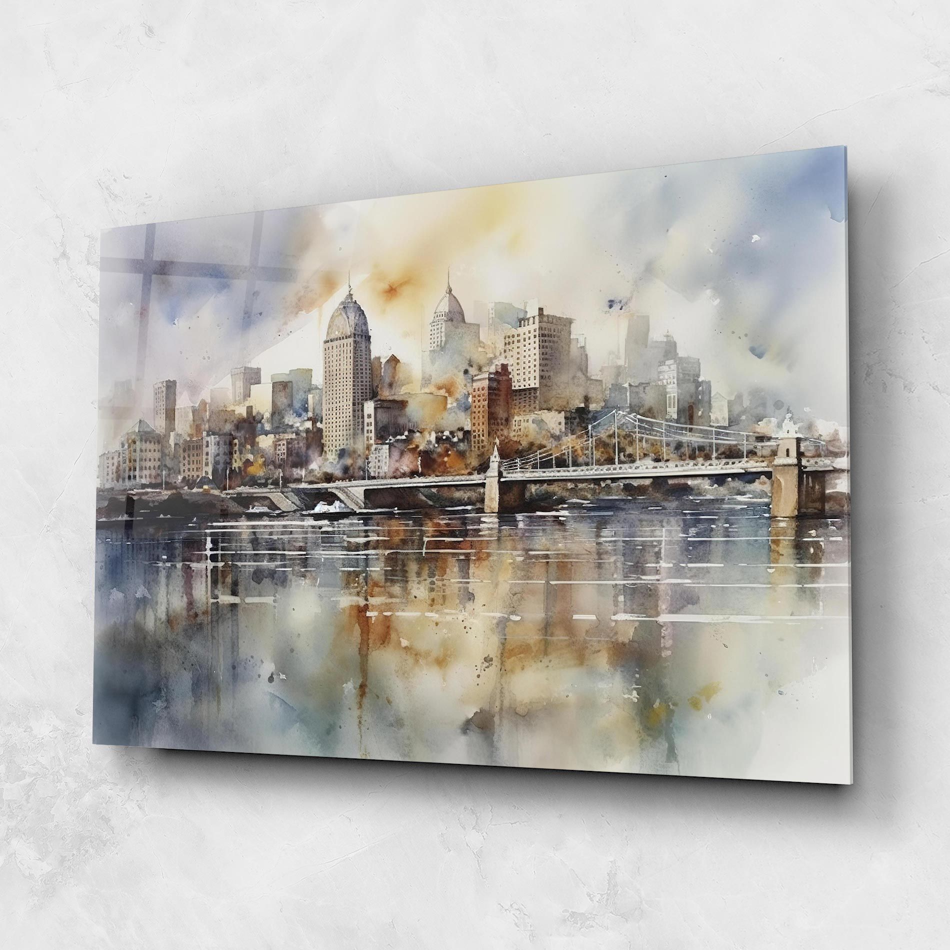 Watercolor Skyline mockup 1