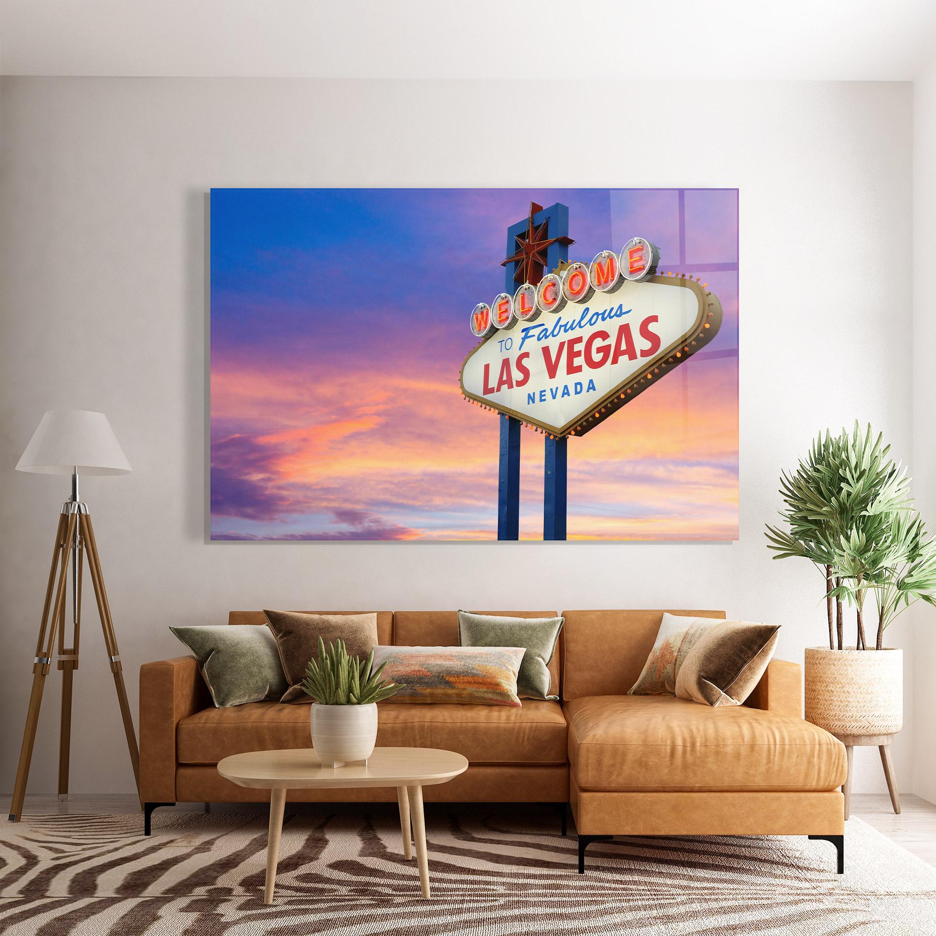 Стъклена картина Las Vegas Sign mockup 7
