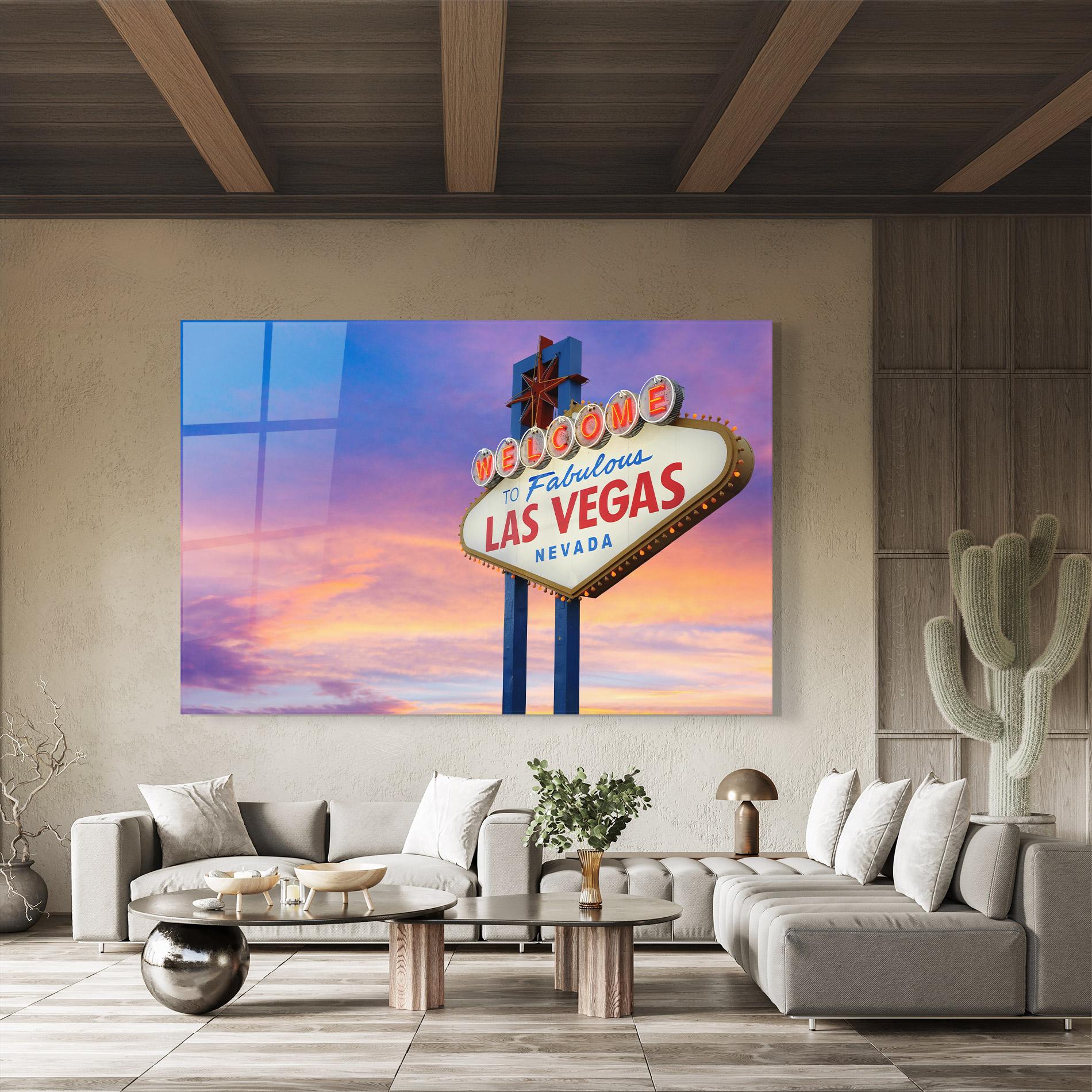 Стъклена картина Las Vegas Sign mockup 8