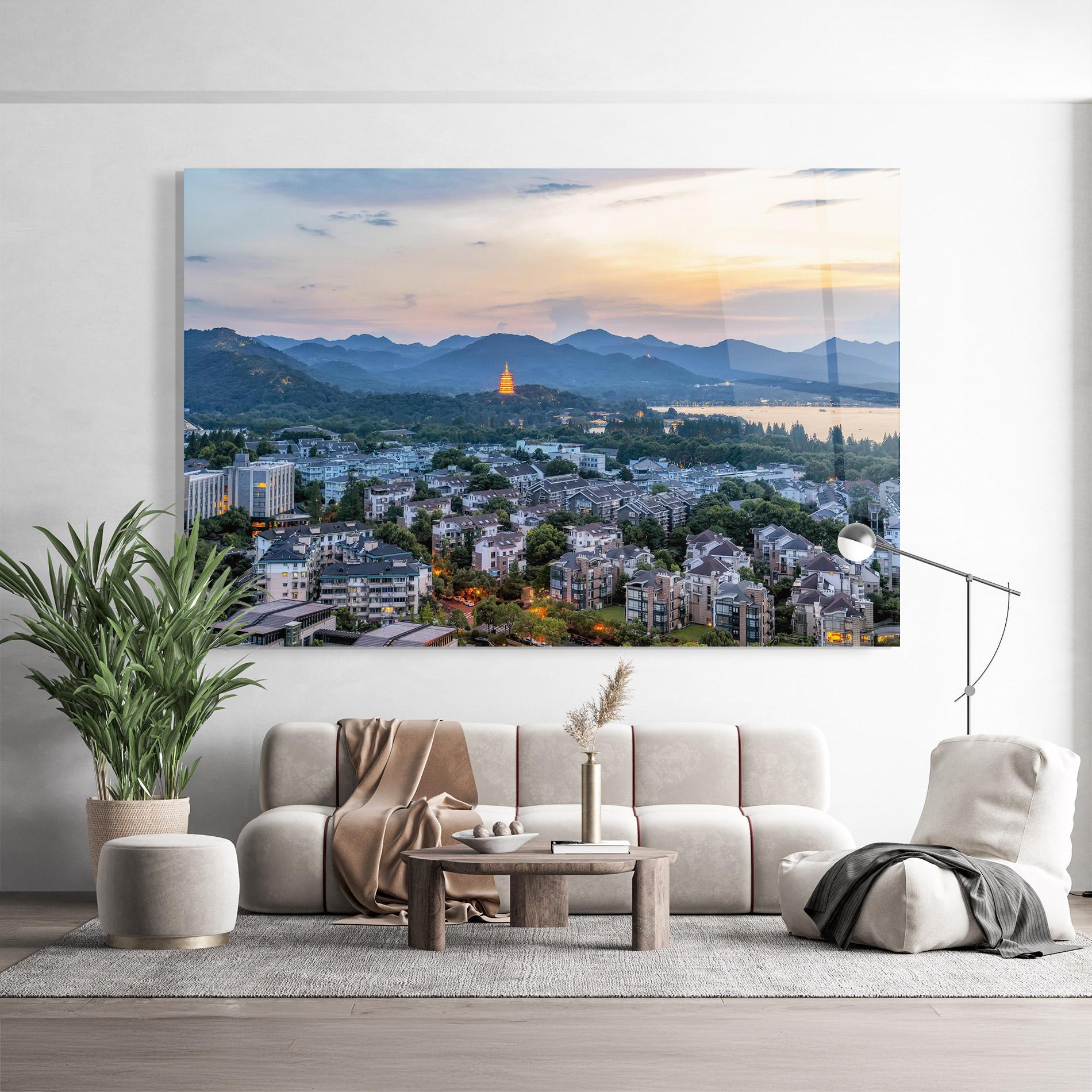 Стъклена картина Hangzhou China mockup 9