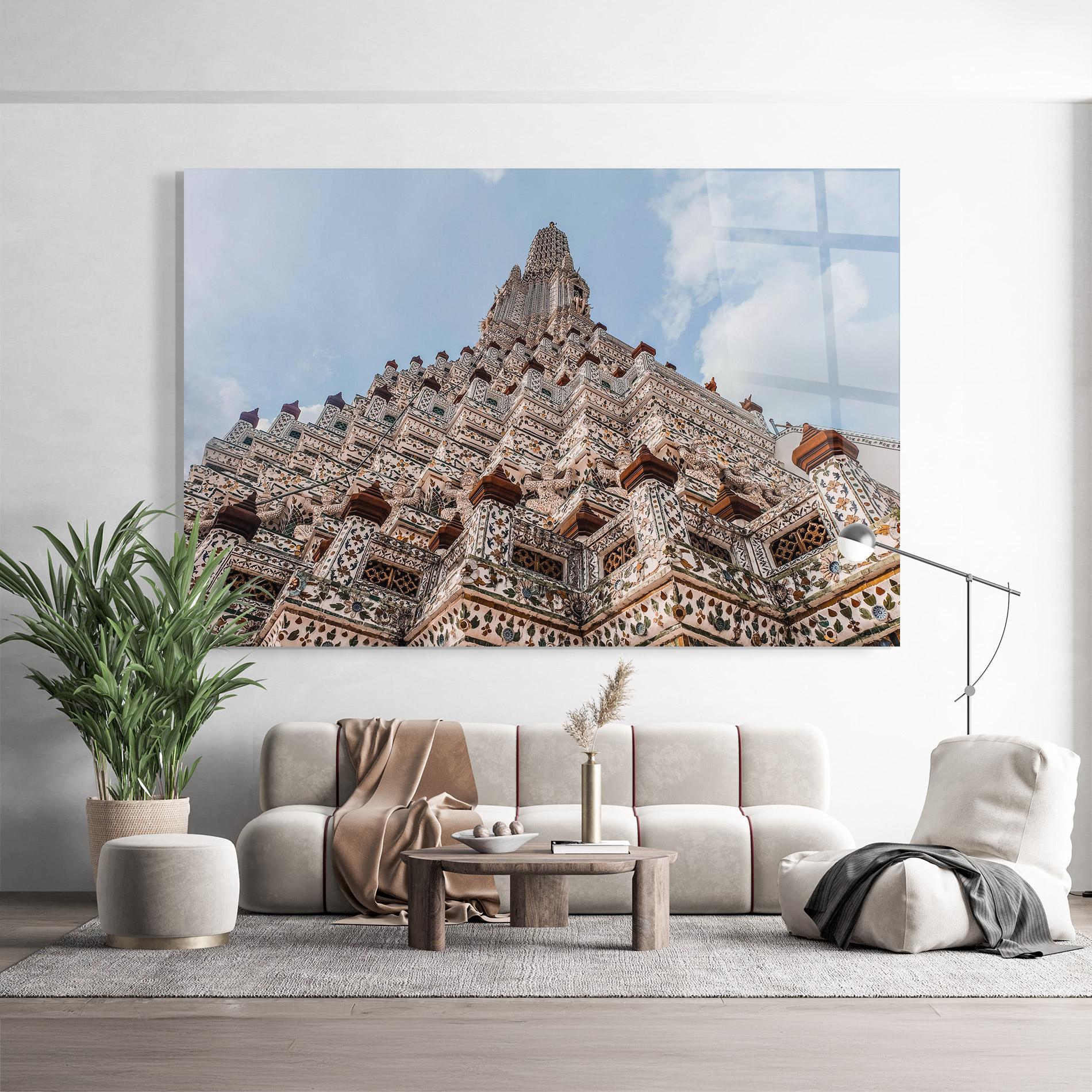 Стъклена картина Temple Of Dawn mockup 9