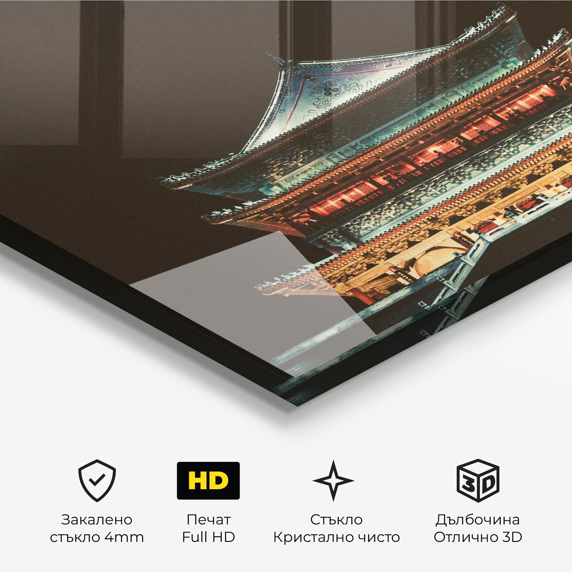 Стъклена картина Temple Of Xi An mockup 3