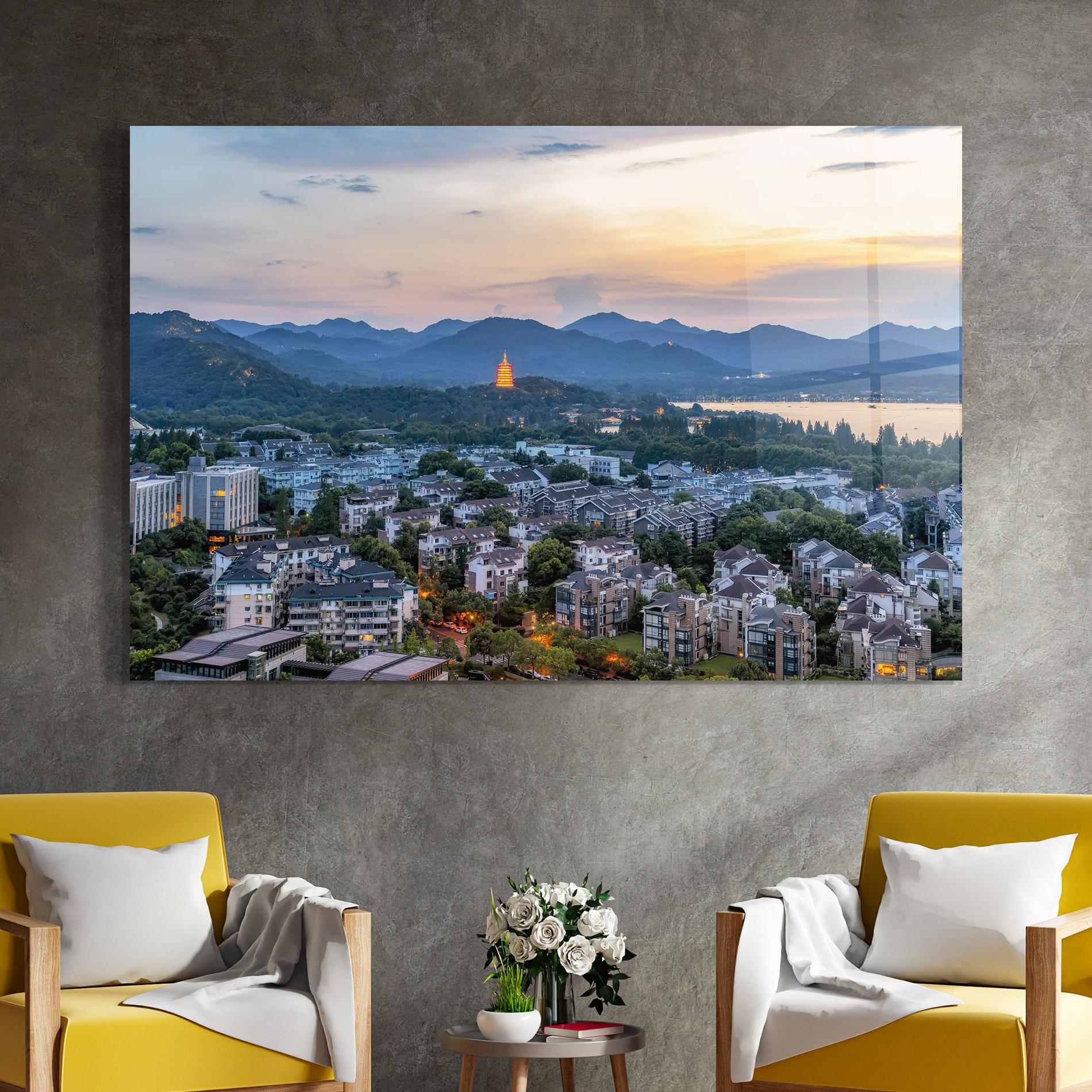 Стъклена картина Hangzhou China mockup 4