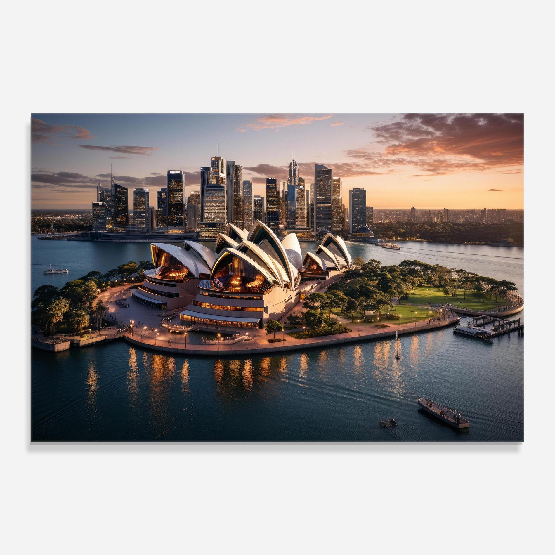 Стъклена картина Sydney Australia Sunset mockup 0