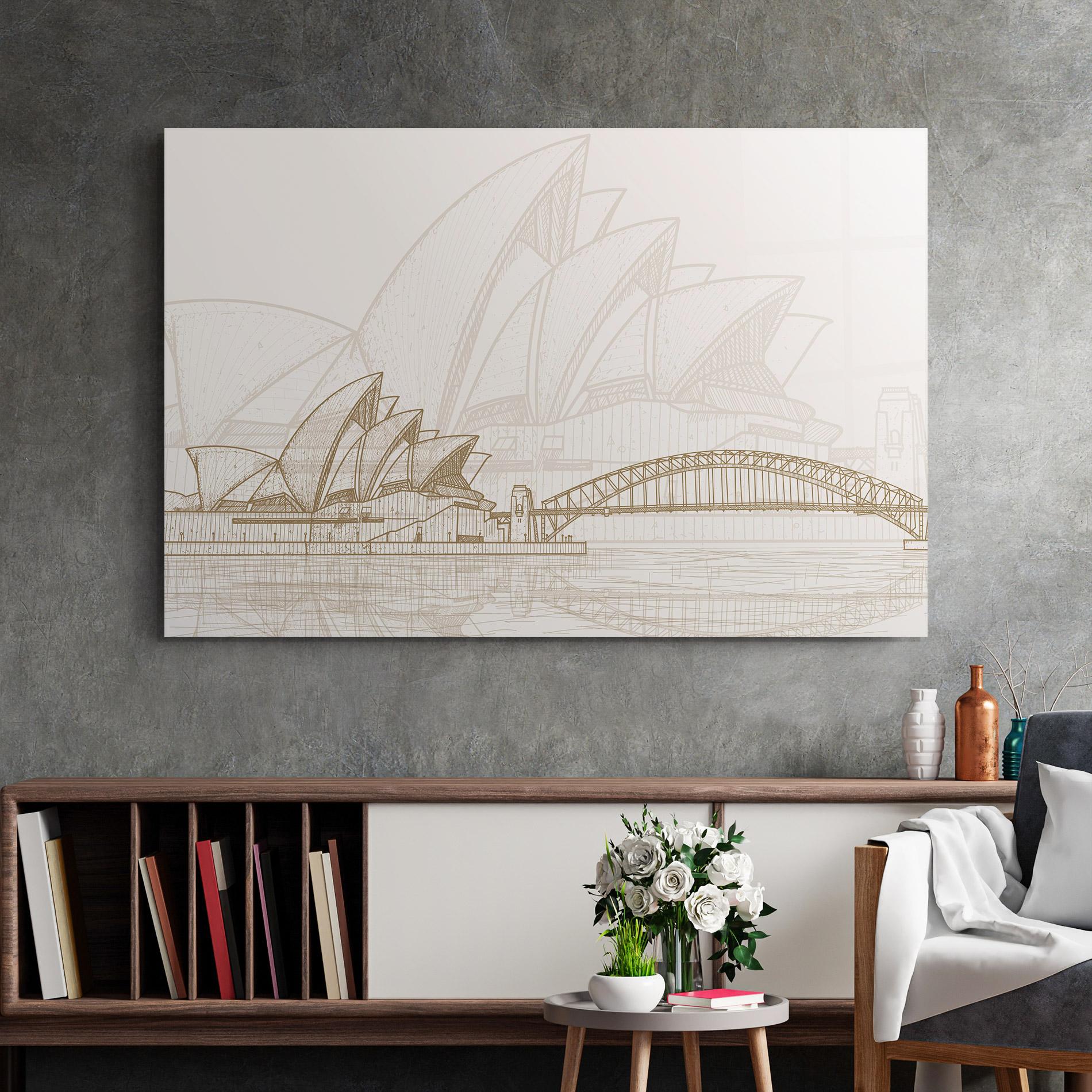 Стъклена картина Brown Opera House mockup 2