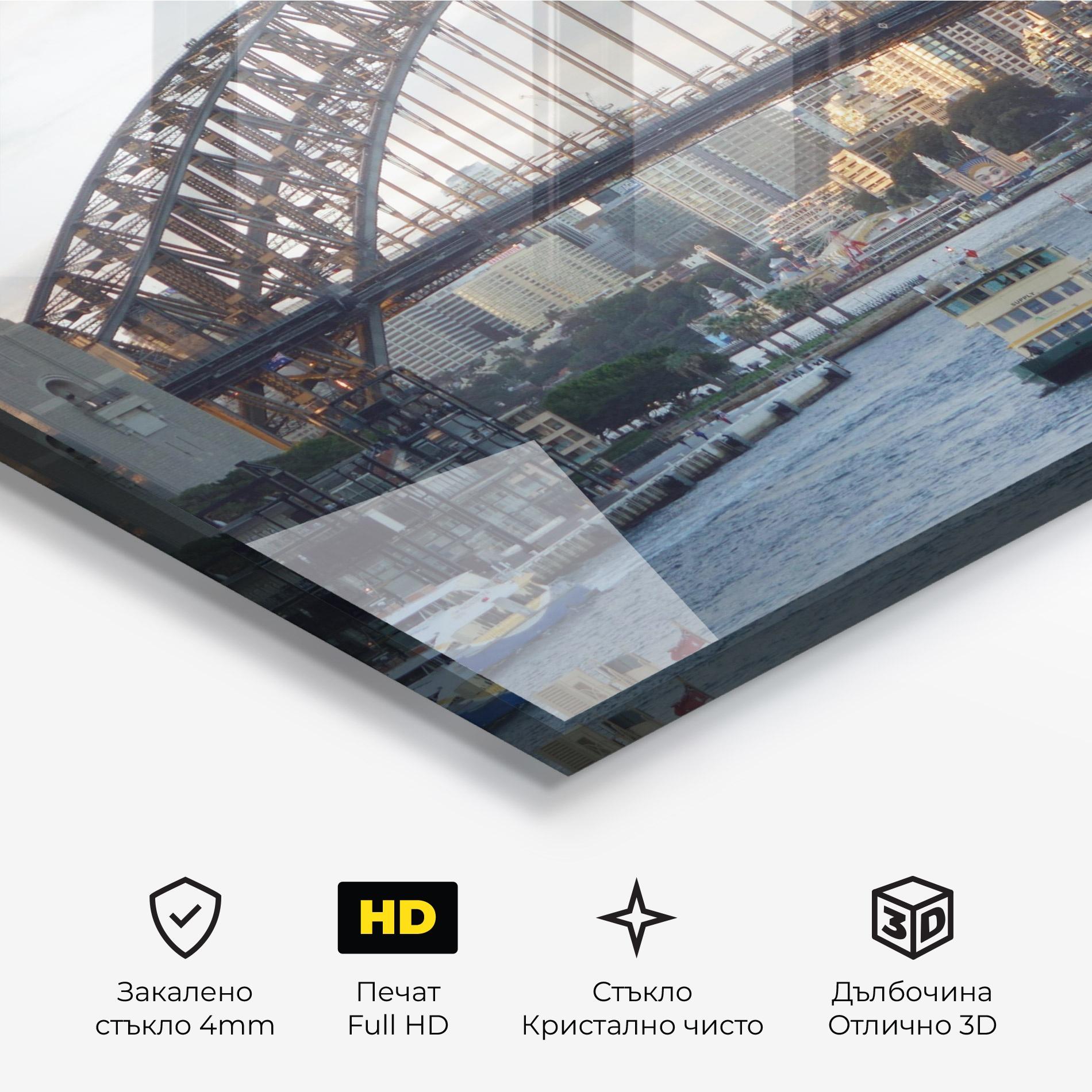 Стъклена картина Harbour Bridge View mockup 3