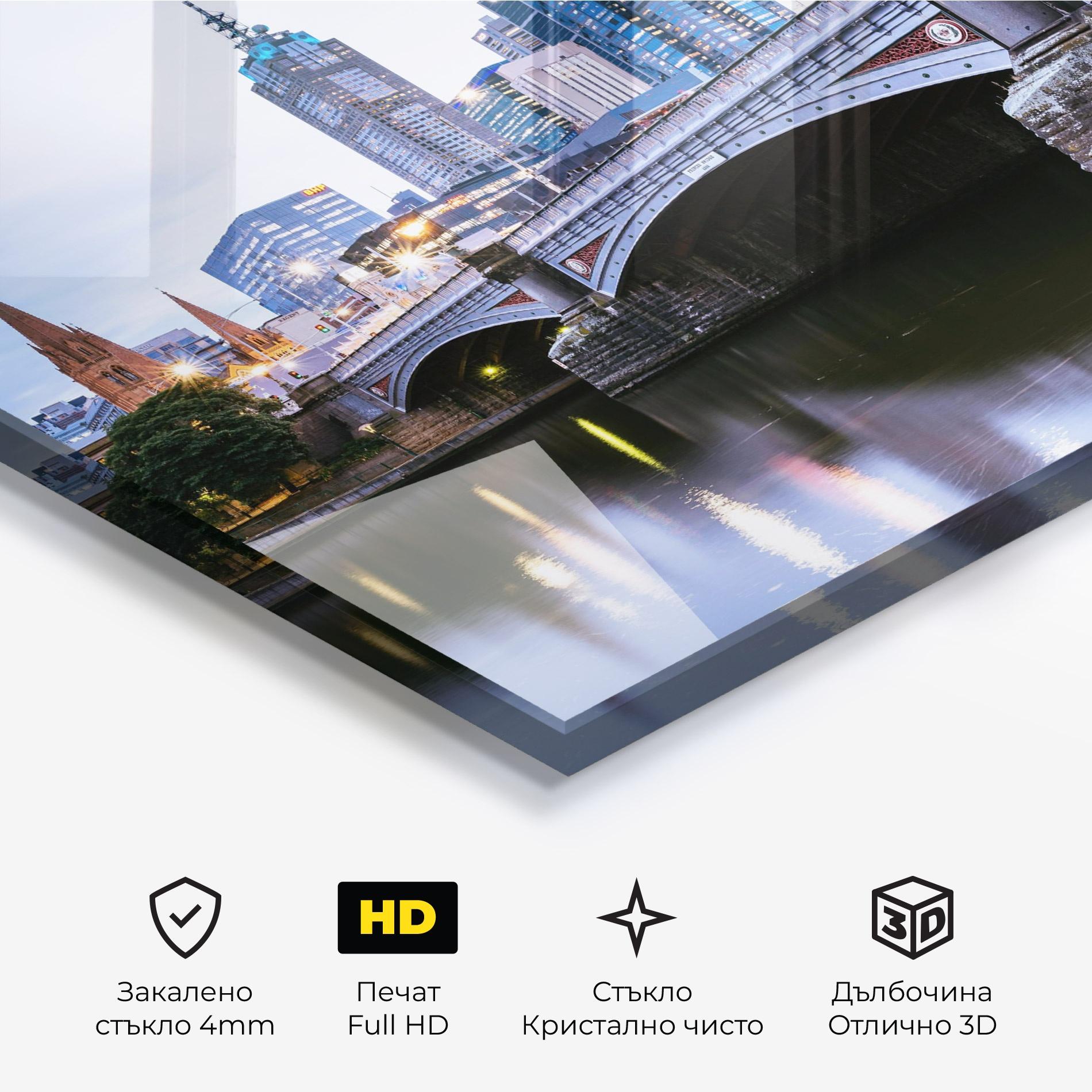 Стъклена картина Yarra River mockup 3