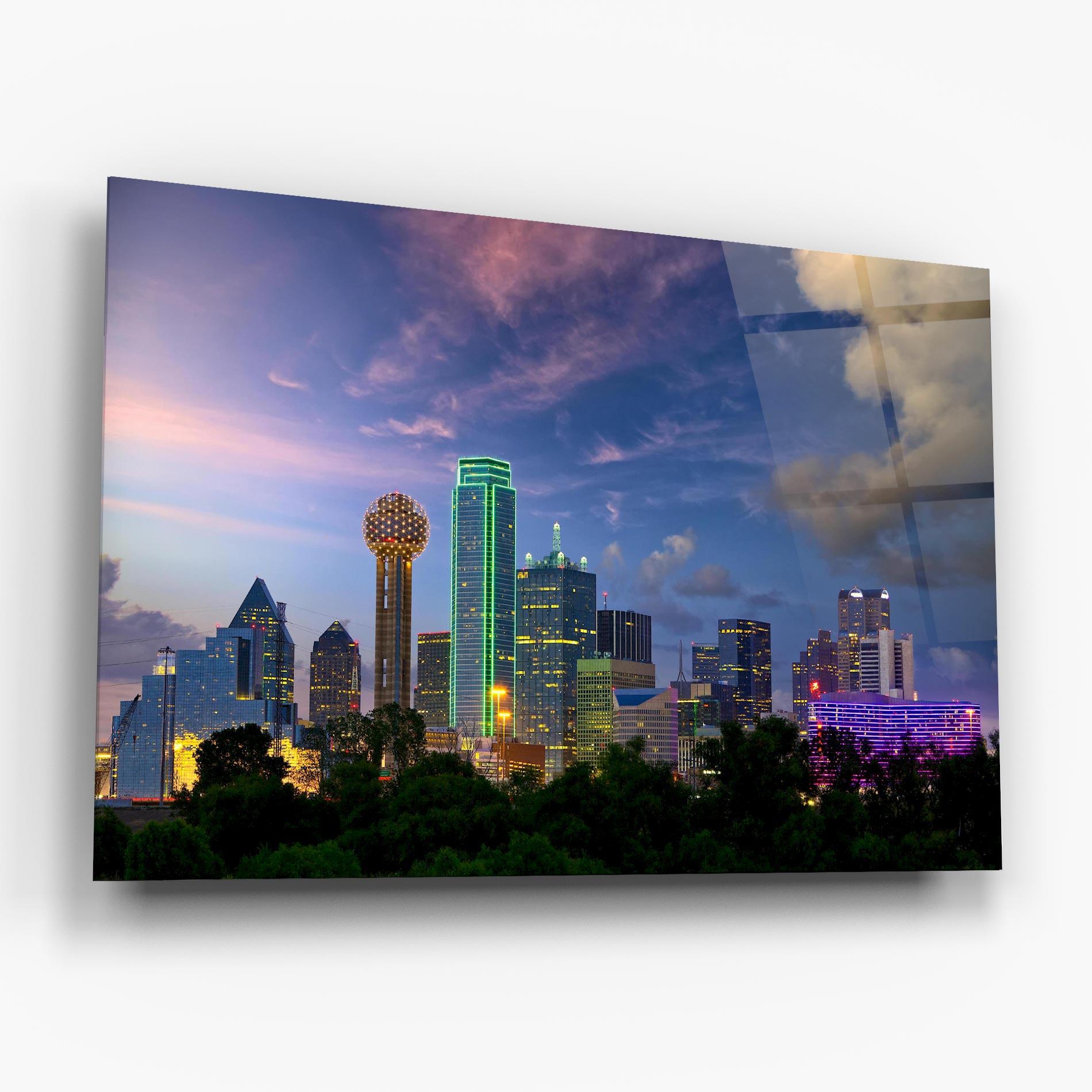Стъклена картина Dallas Dusk mockup 6