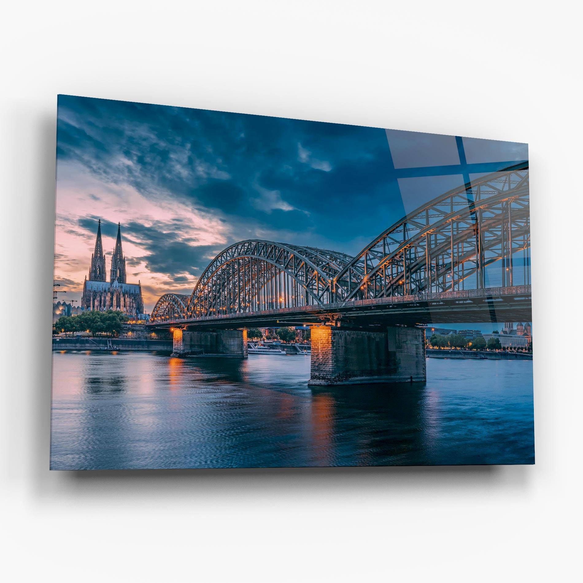 Стъклена картина River Whith Trains mockup 6