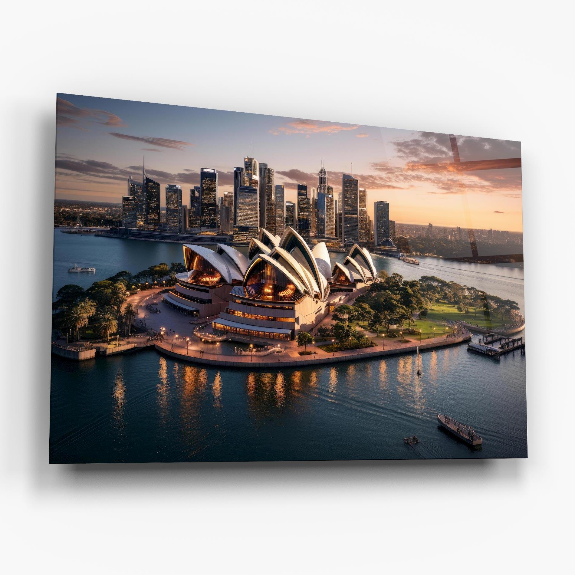 Стъклена картина Sydney Australia Sunset mockup 6