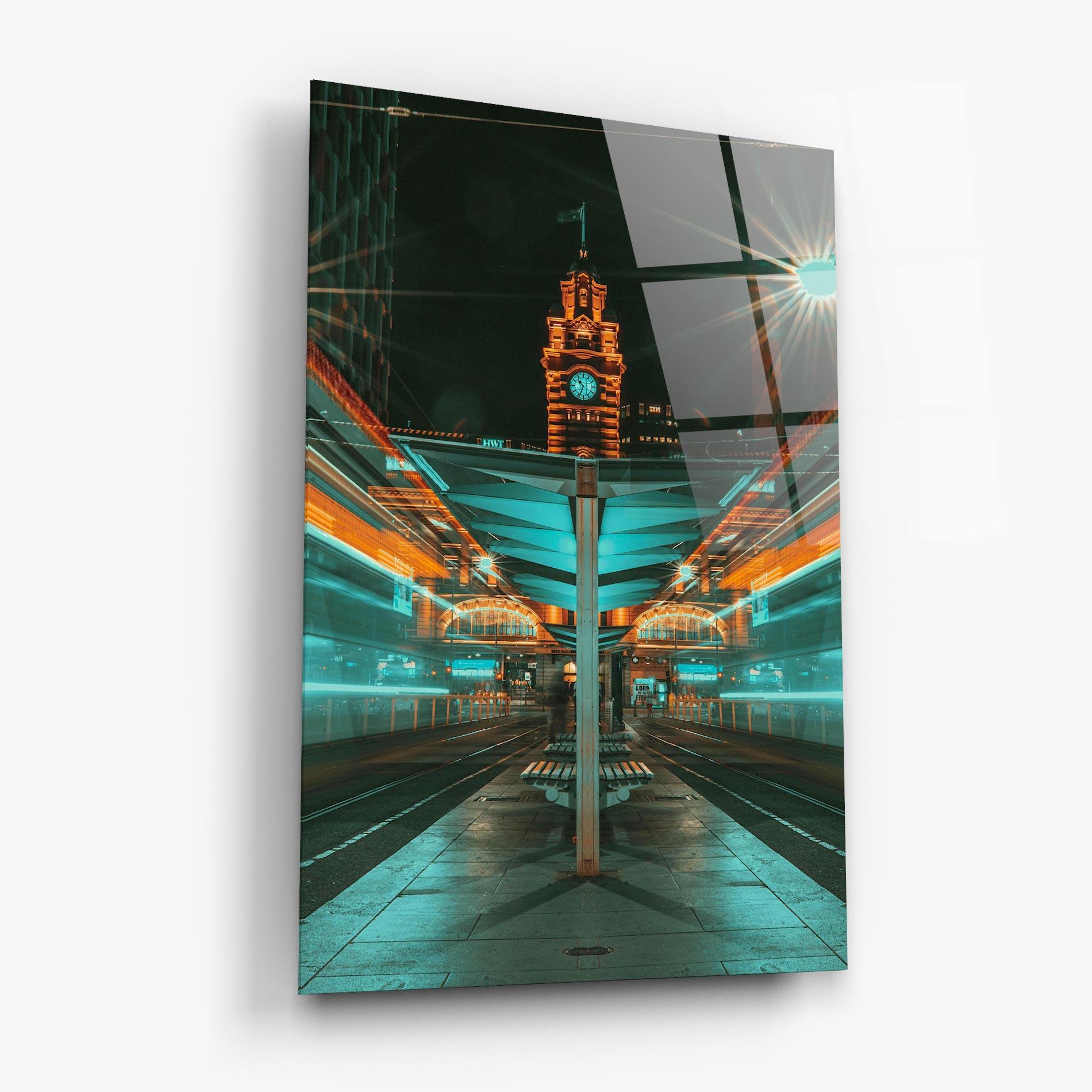 Стъклена картина Clock Tower Light mockup 6