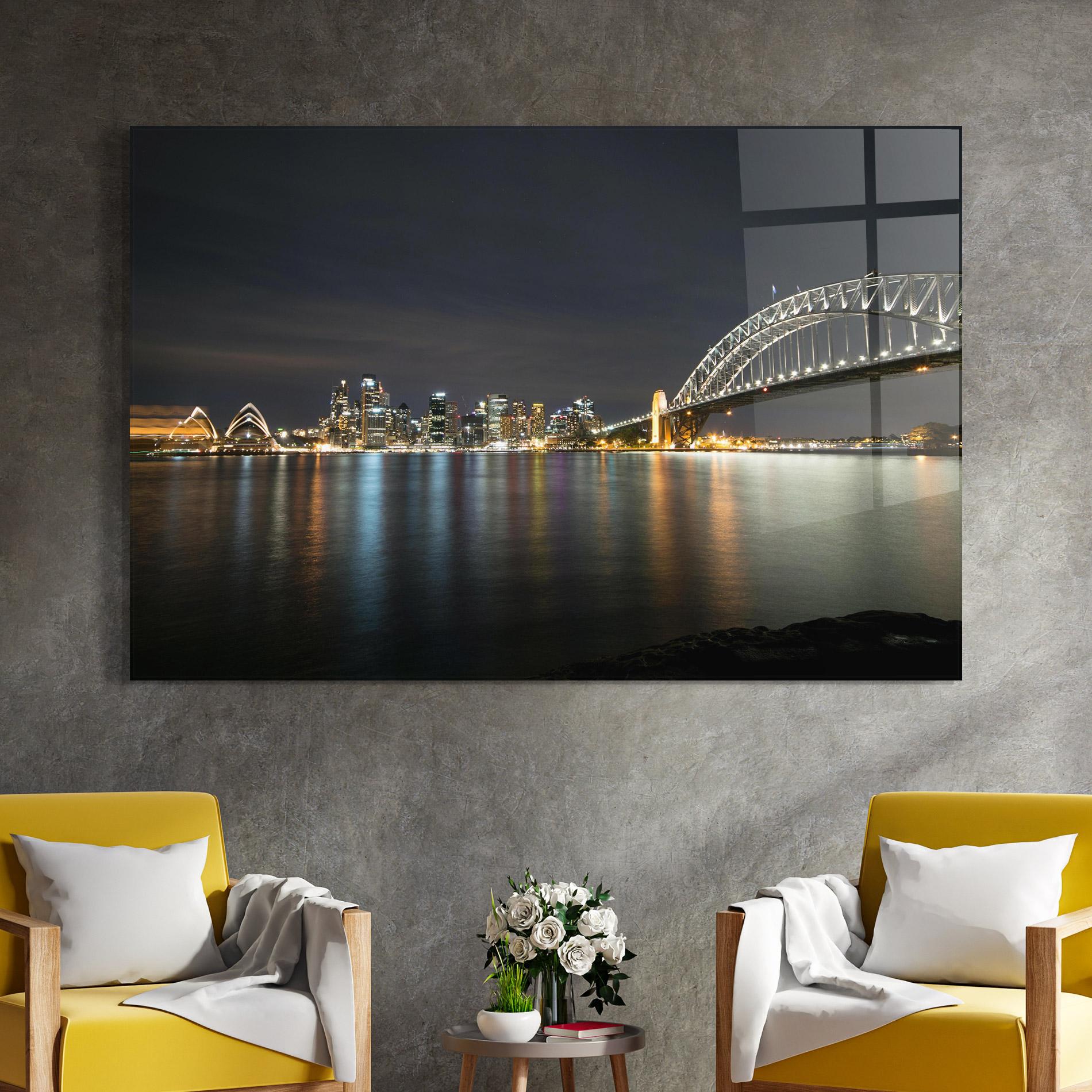 Стъклена картина Harbour Bridge mockup 4