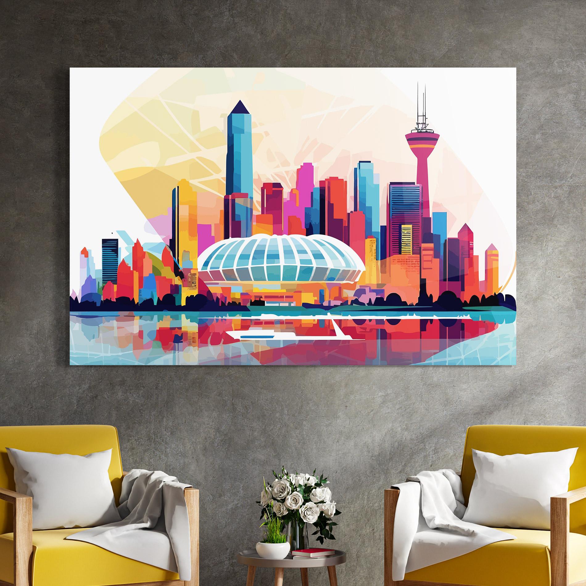 Стъклена картина Olympic Stadium Color mockup 4