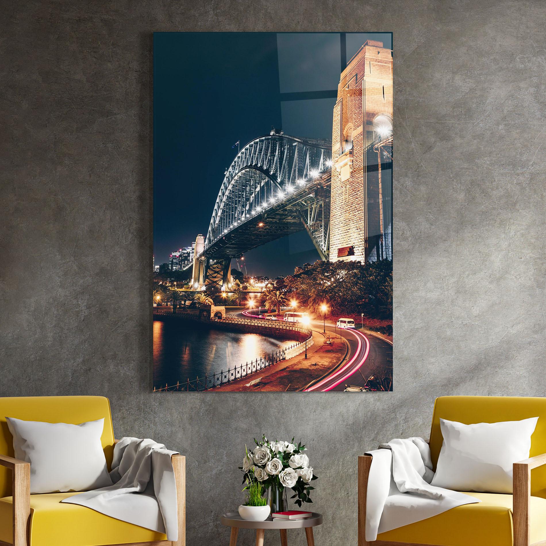 Стъклена картина Sydney Harbour Bridge mockup 4