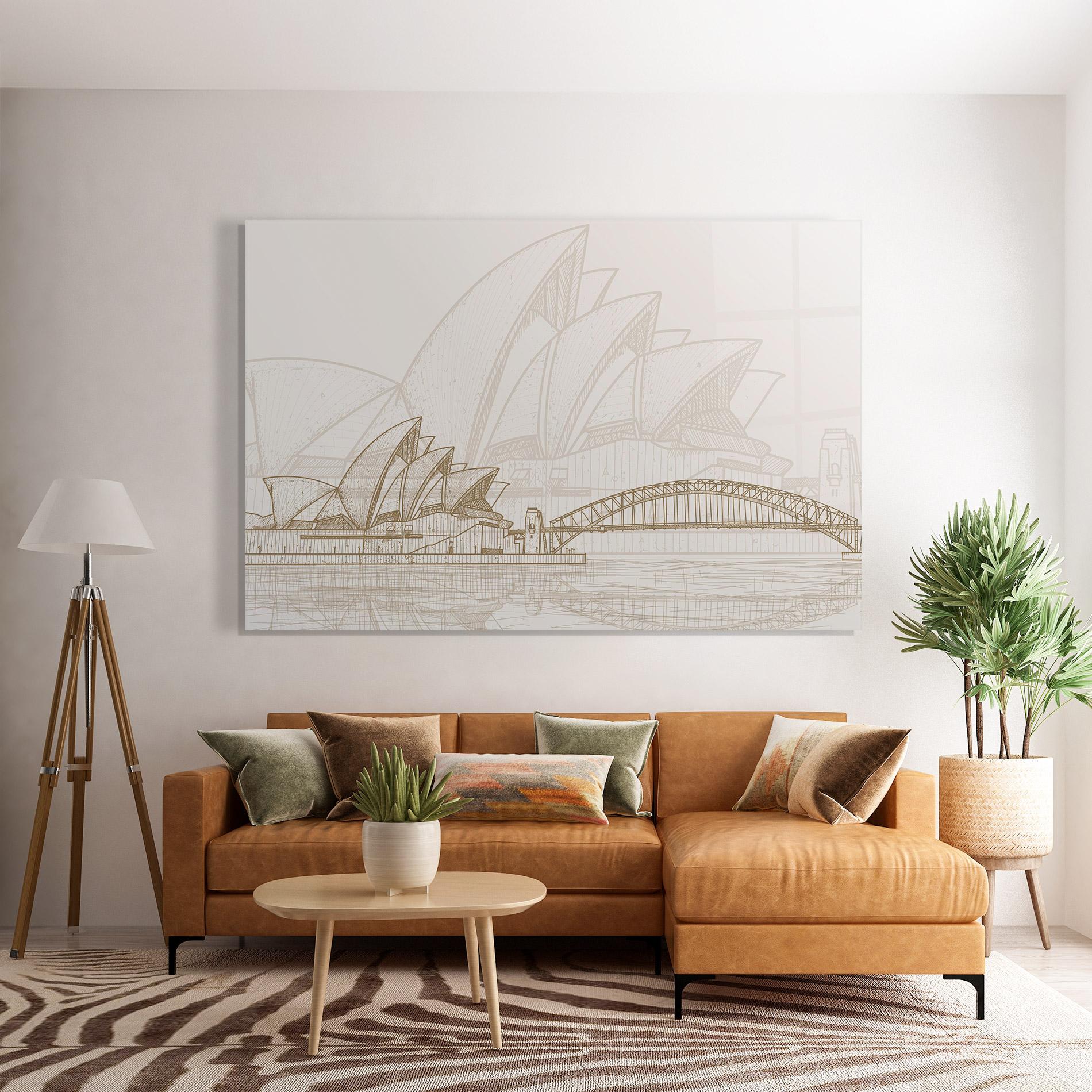 Стъклена картина Brown Opera House mockup 7