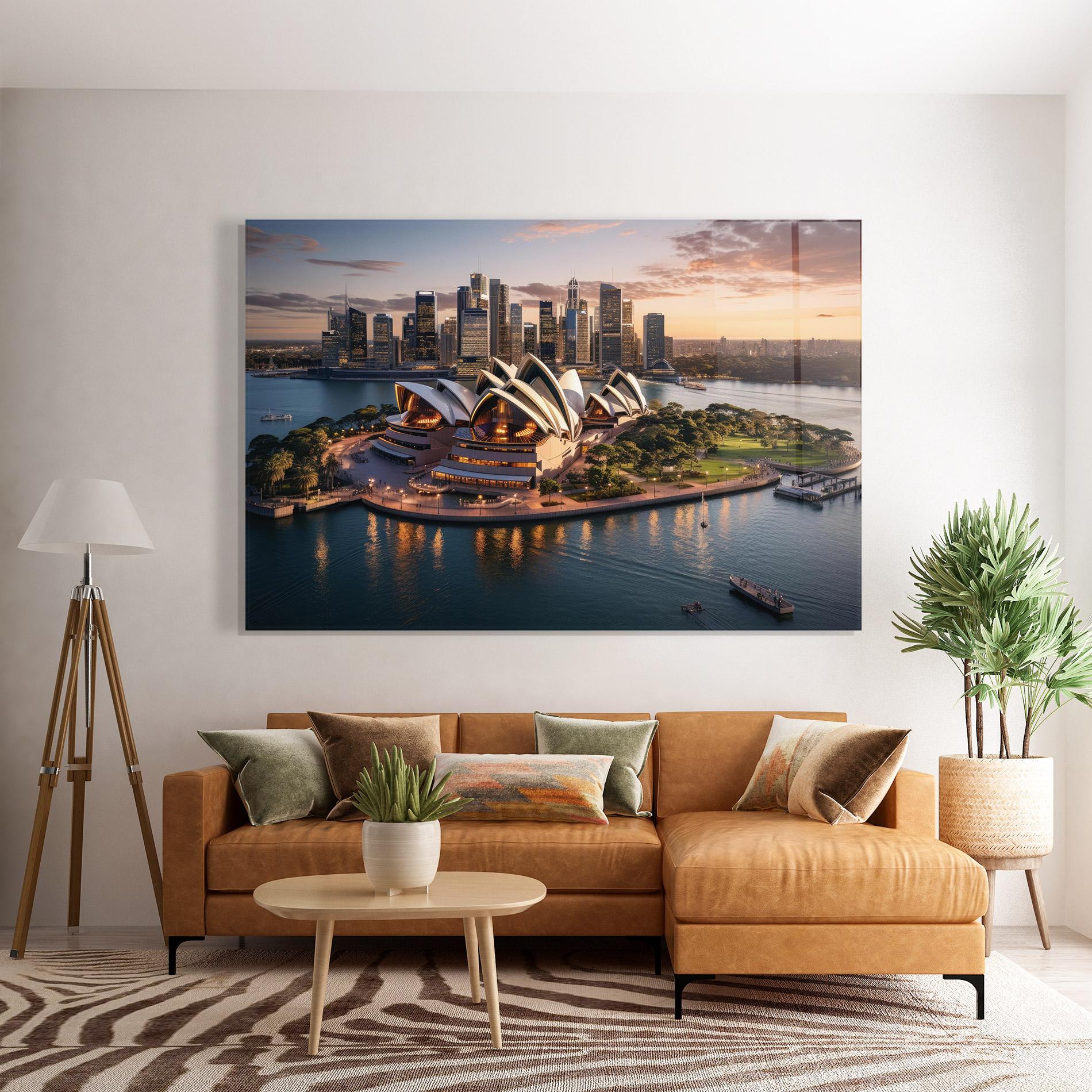 Стъклена картина Sydney Australia Sunset mockup 7