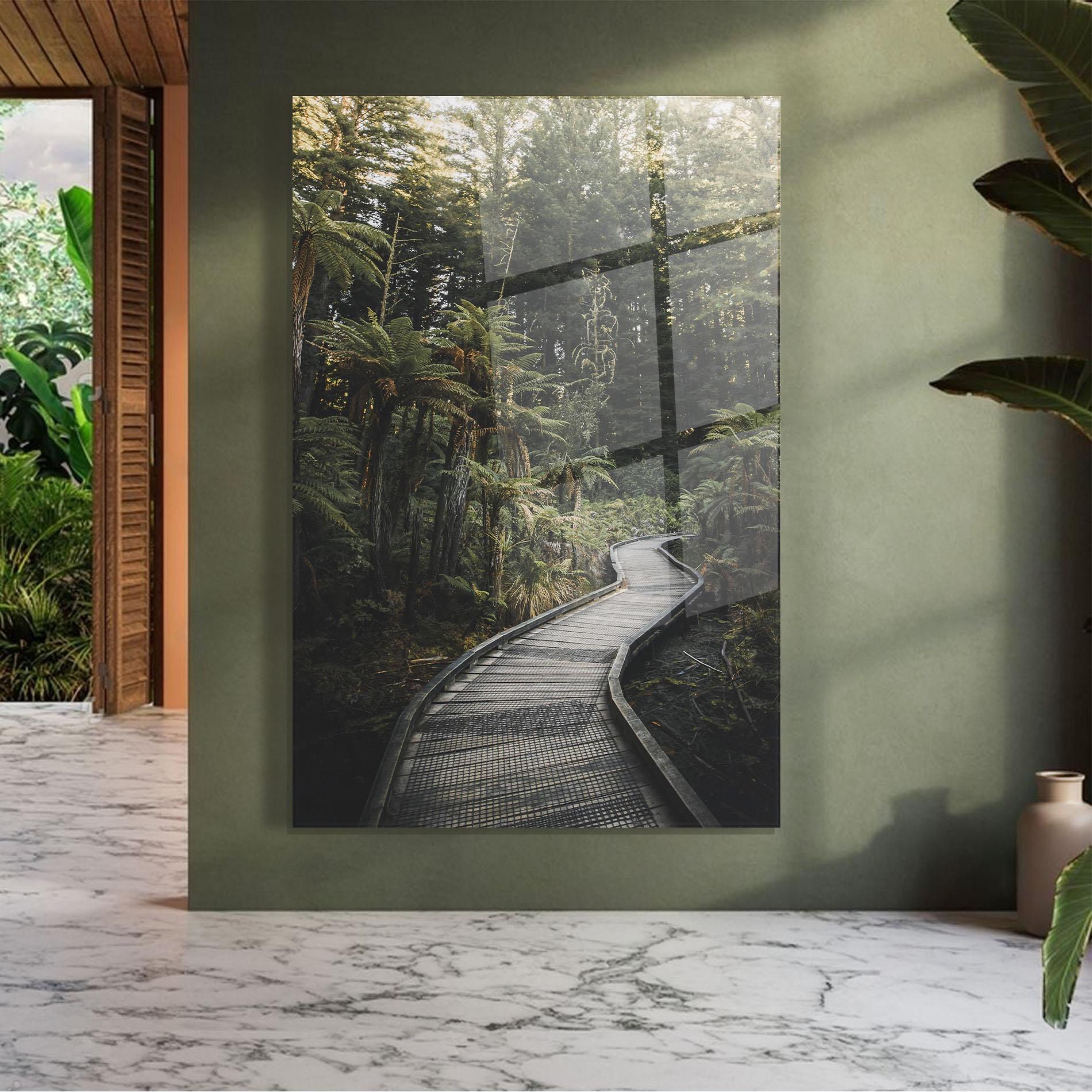 Стъклена картина Forest Path View mockup 7