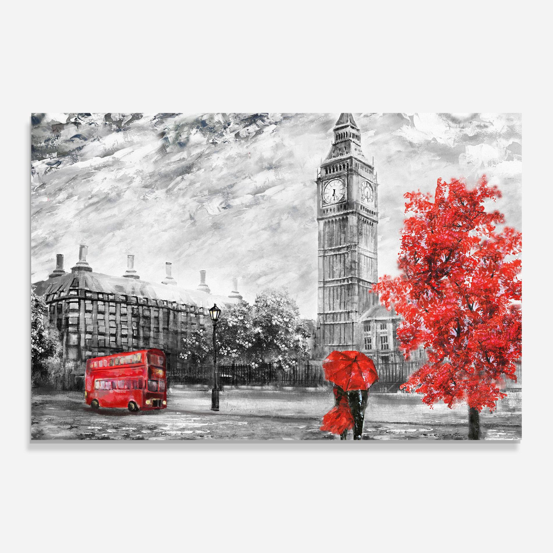 Стъклена картина Rainy London mockup 0
