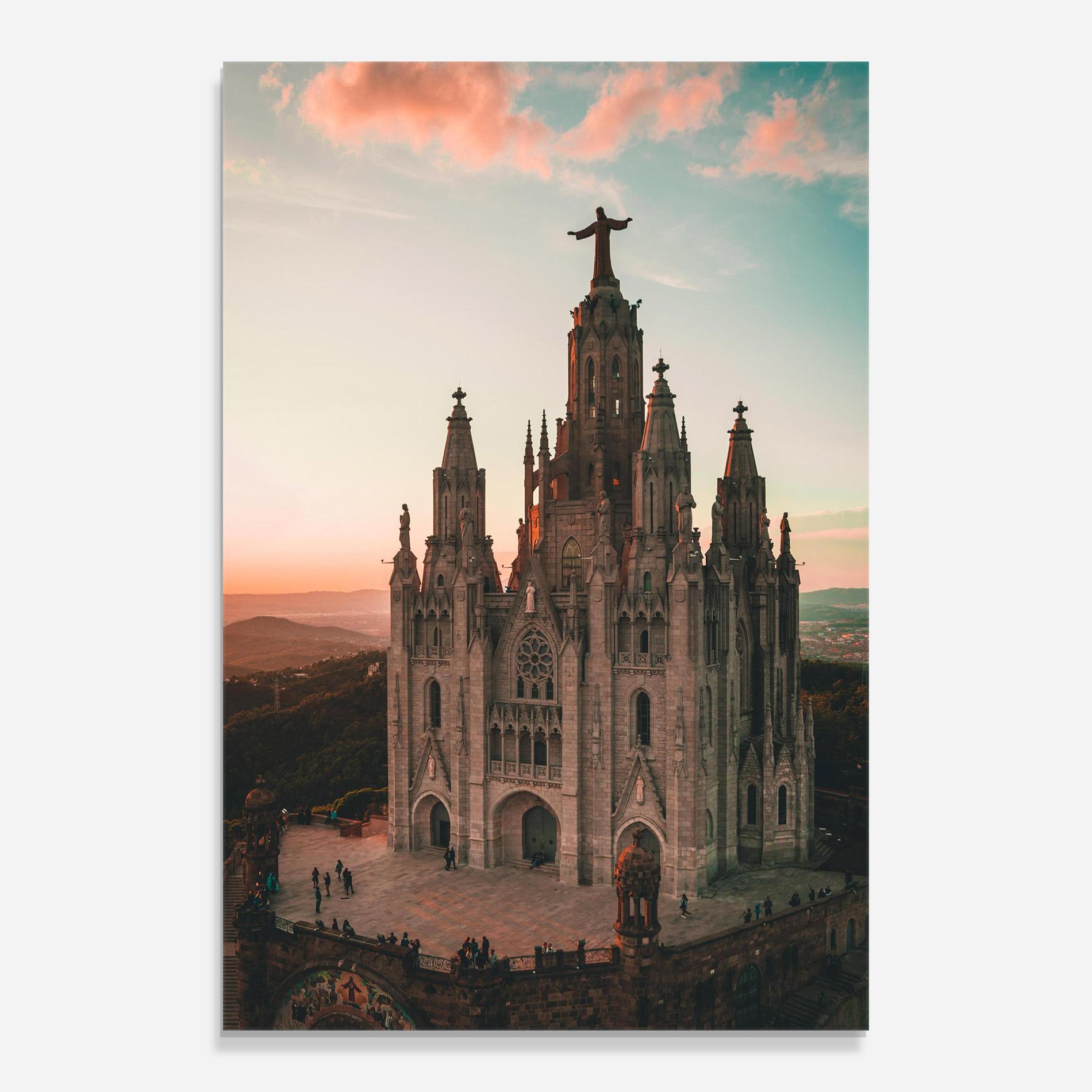 Стъклена картина Tibidabo Barcelona mockup 0