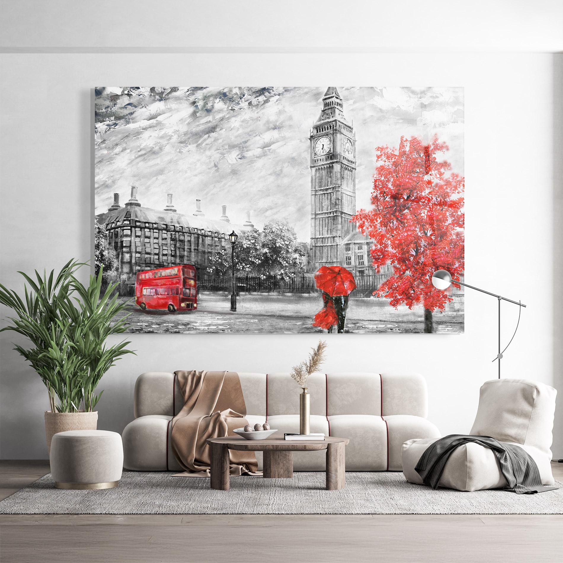 Стъклена картина Rainy London mockup 9