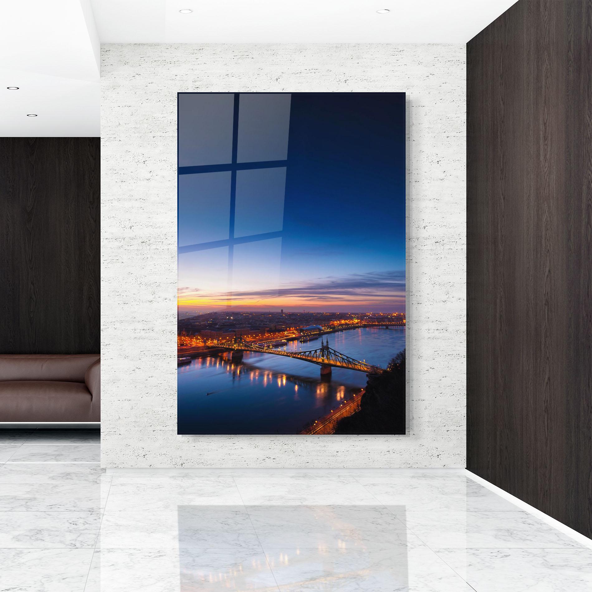 Стъклена картина Budapest Sunset mockup 9