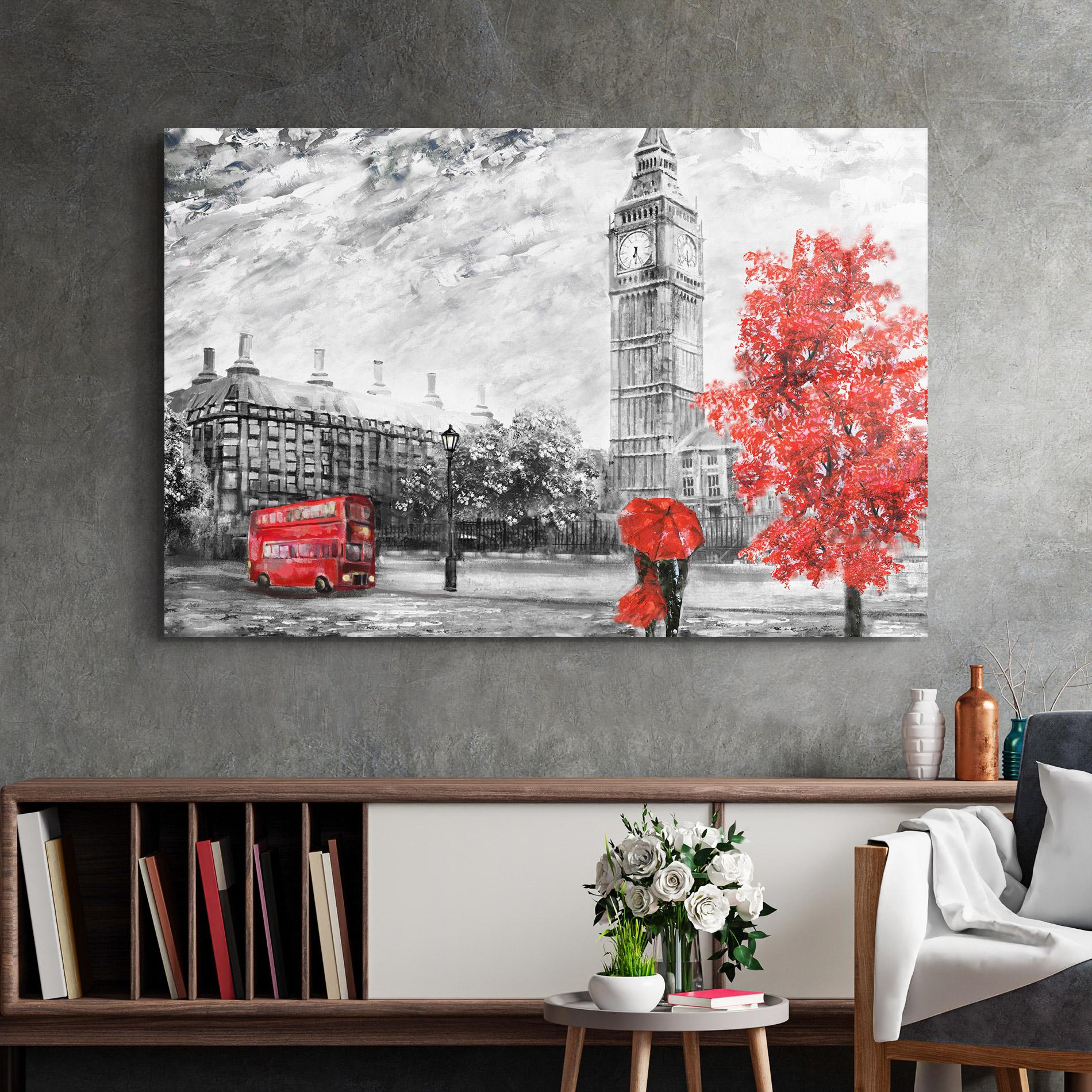 Стъклена картина Rainy London mockup 2