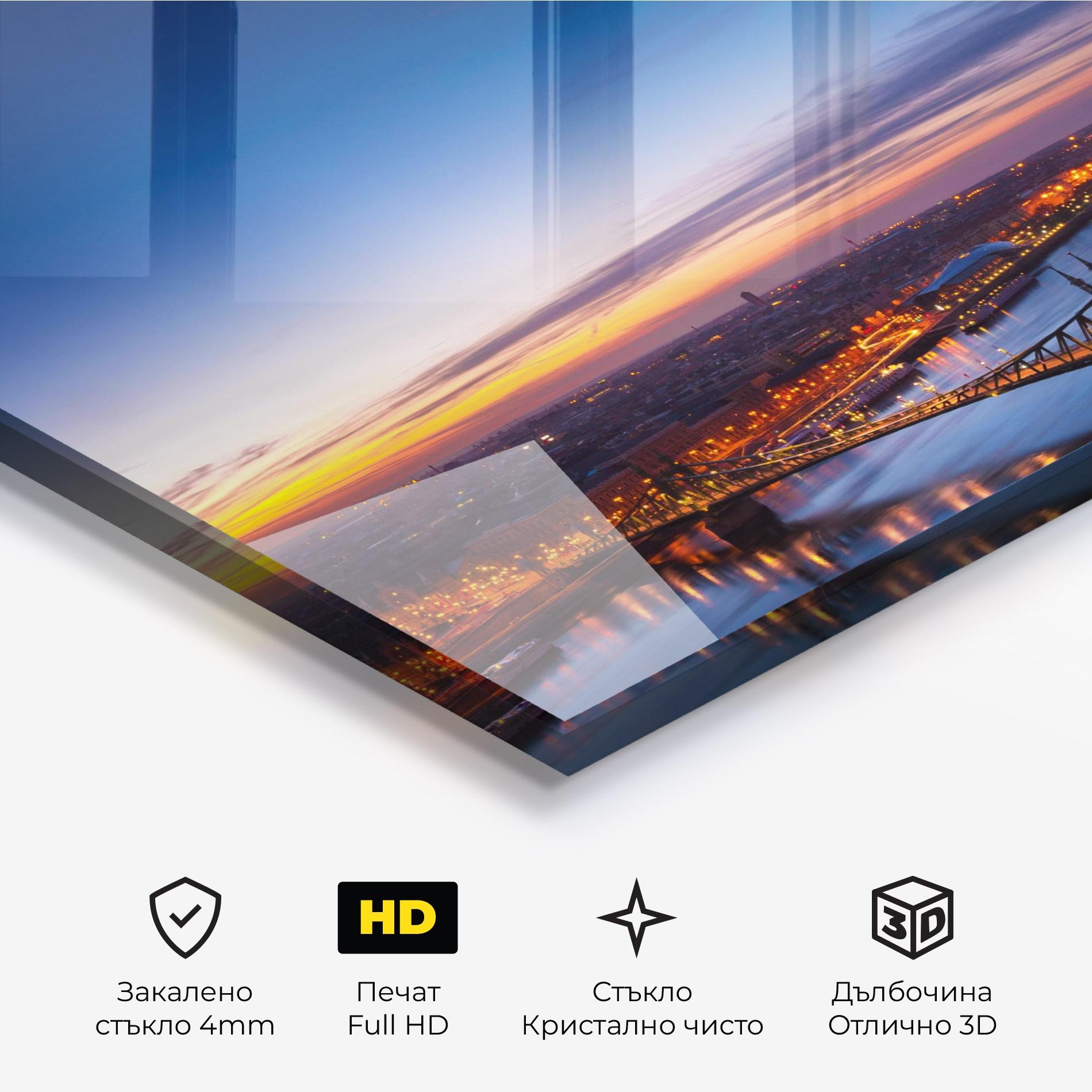 Стъклена картина Budapest Sunset mockup 3