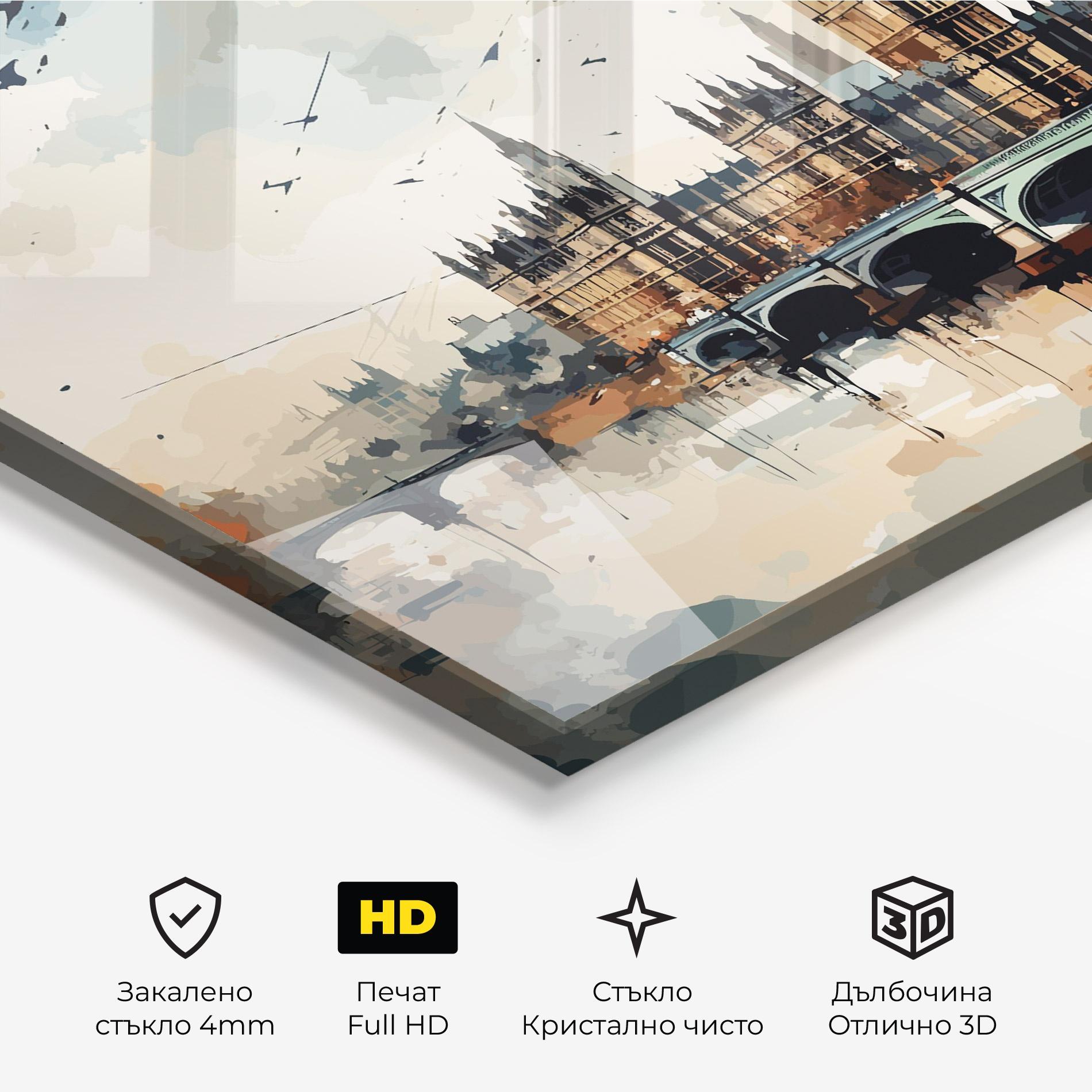 Стъклена картина England Art mockup 3