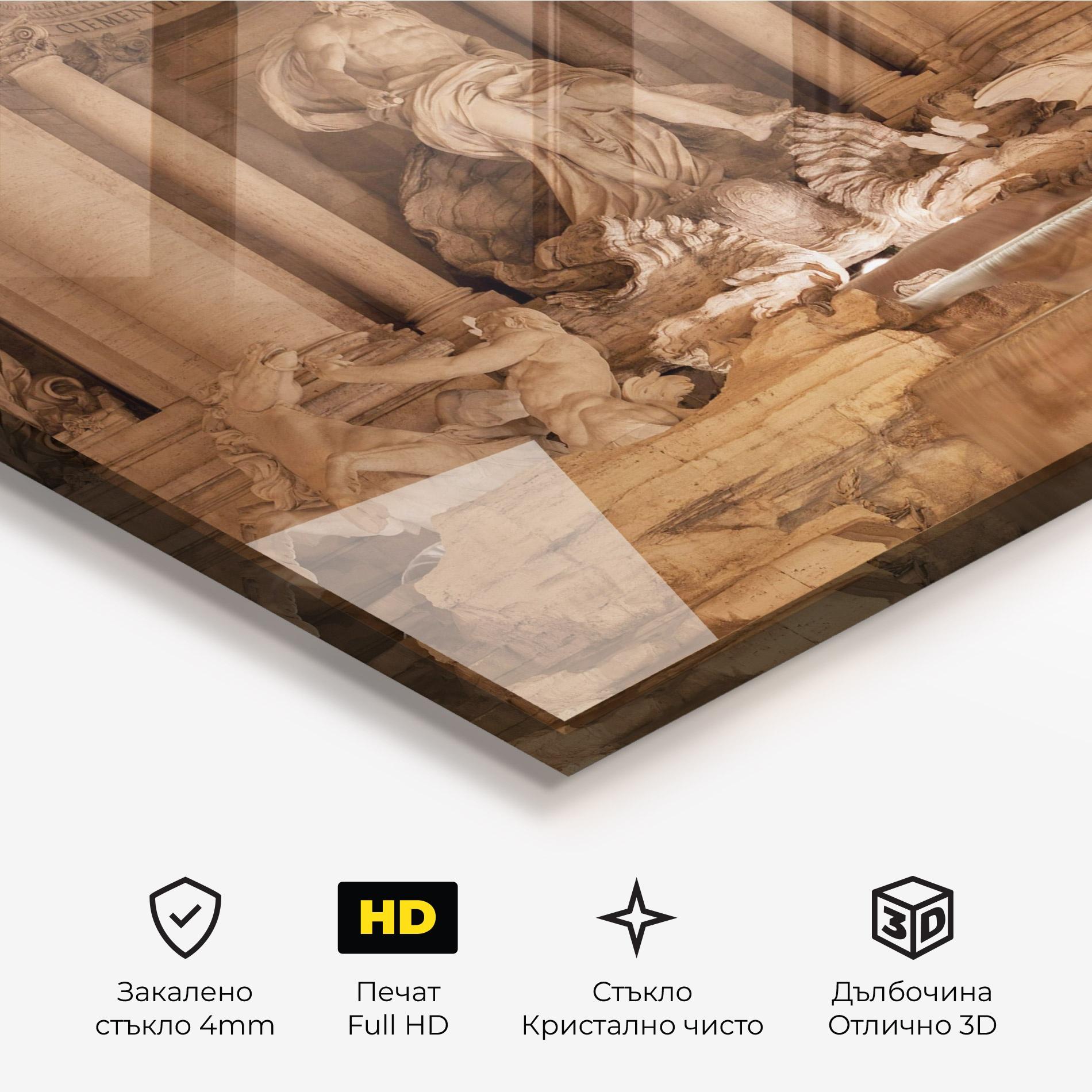 Стъклена картина Fontana Di Trevi mockup 3