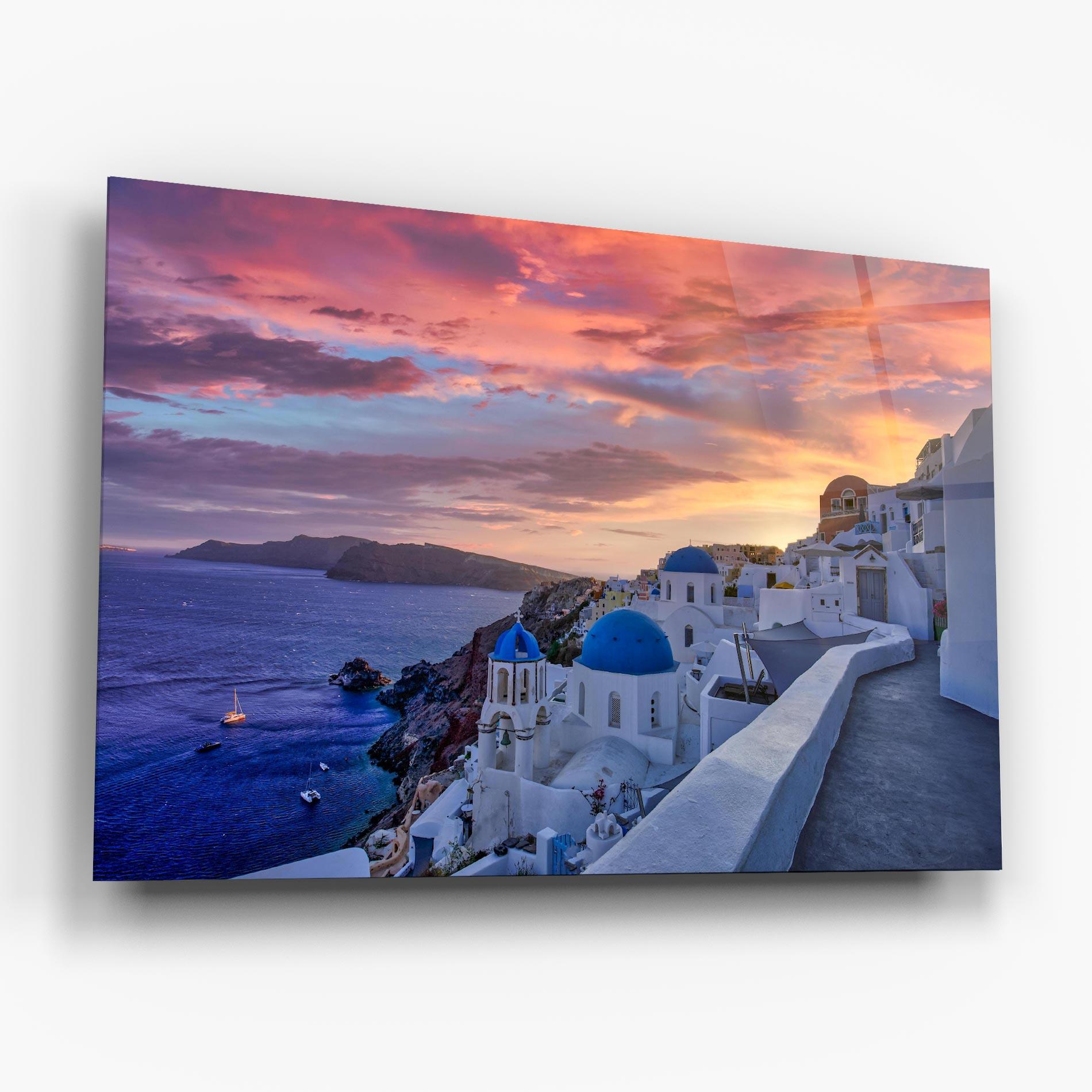Стъклена картина Santorini View mockup 6