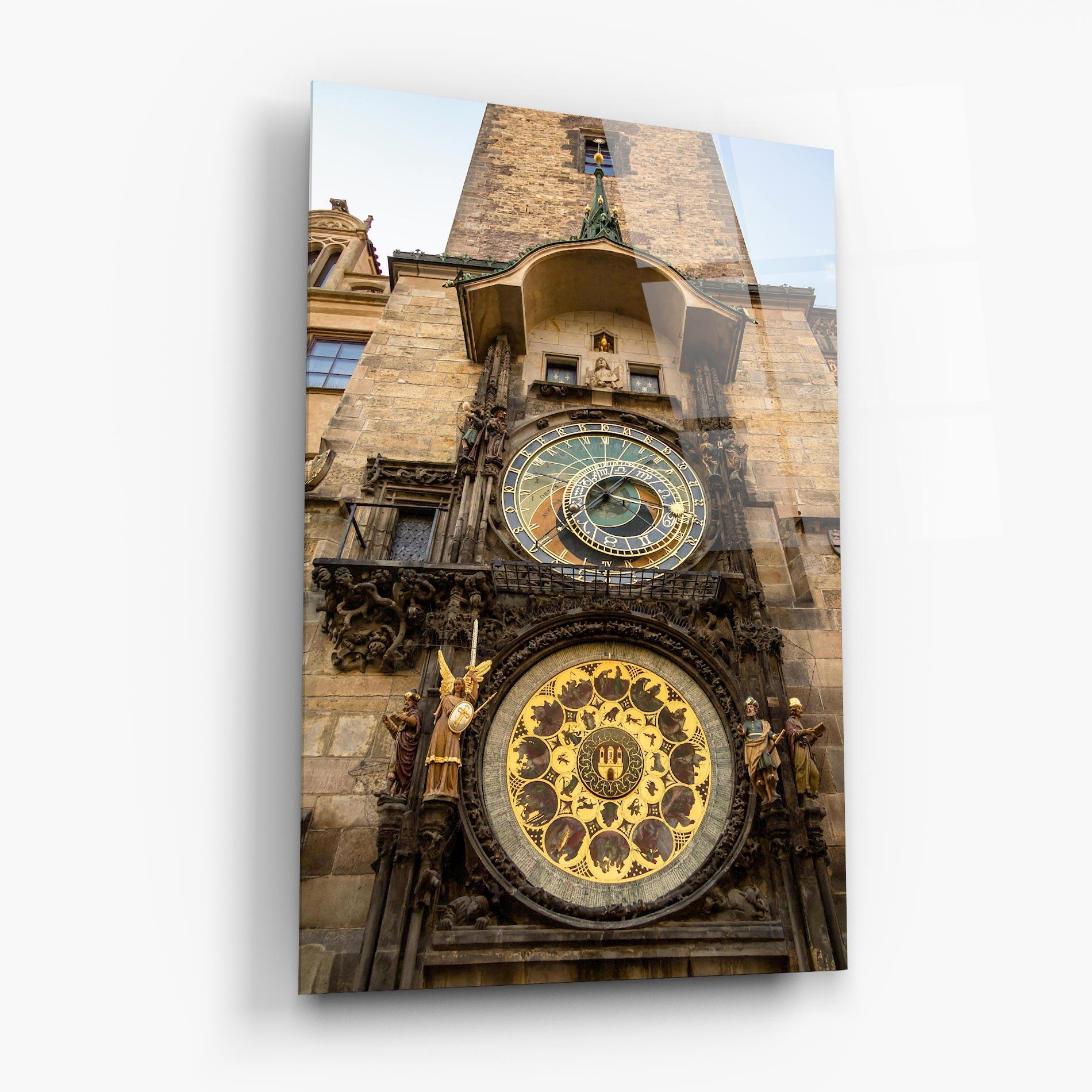 Стъклена картина Prague Clock mockup 6