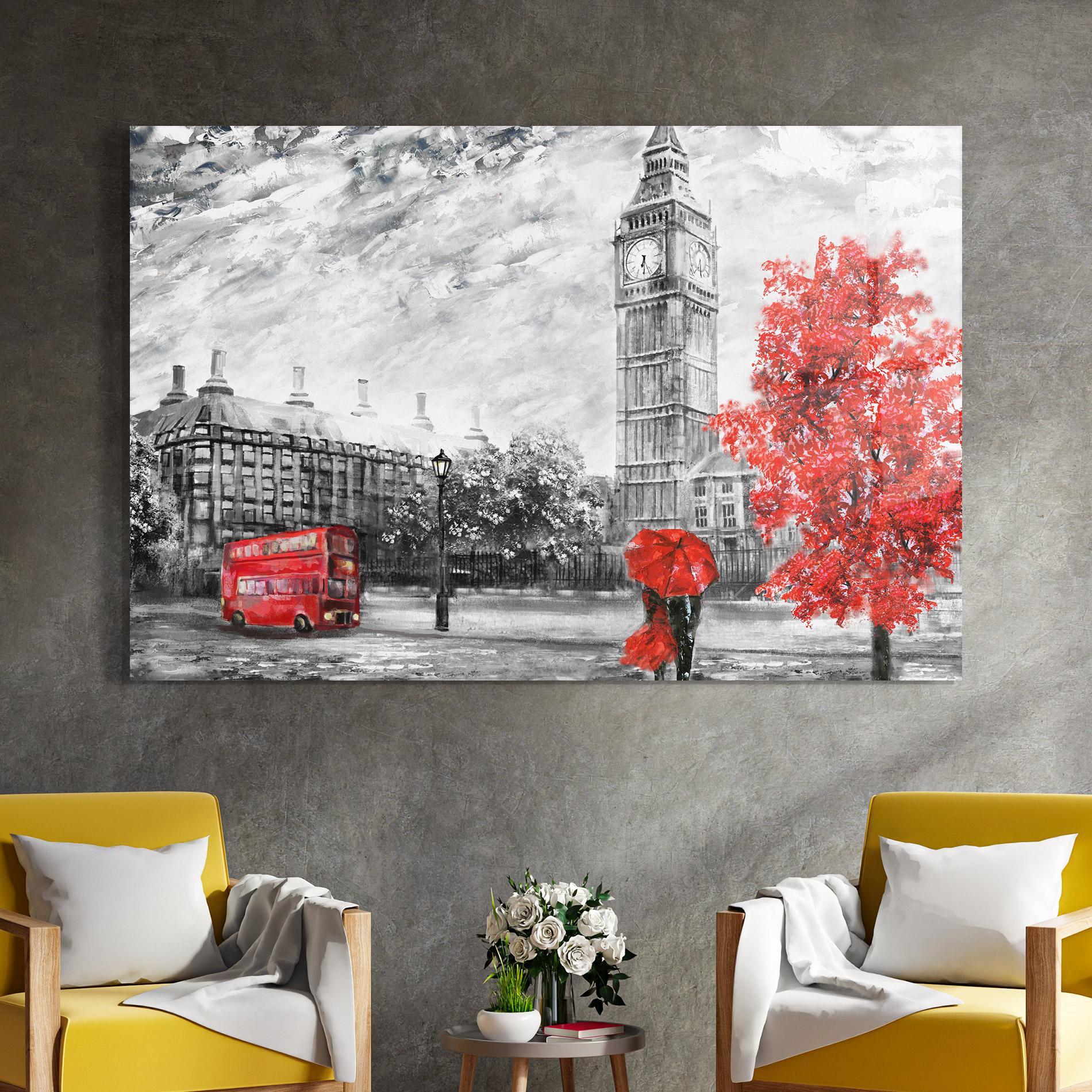 Стъклена картина Rainy London mockup 4